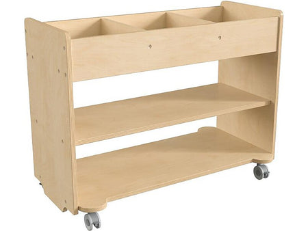 Flash Furniture Bright Beginnings Mobile 5-Section Storage Cart, 24.5"H x 31"W x 16"D, Natural Birch Plywood