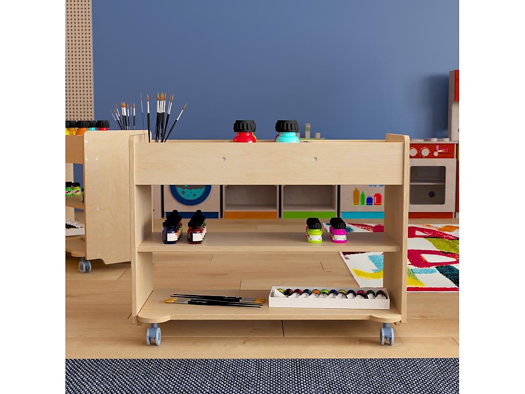 Flash Furniture Bright Beginnings Mobile 5-Section Storage Cart, 24.5