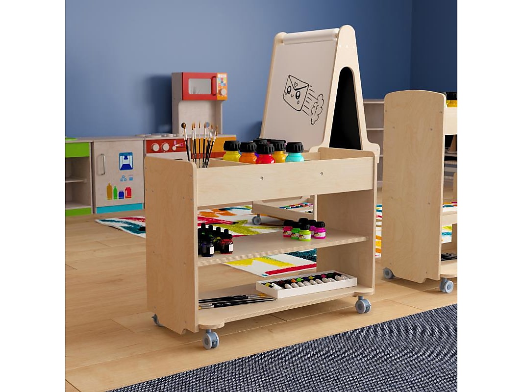 Flash Furniture Bright Beginnings Mobile 5-Section Storage Cart, 24.5