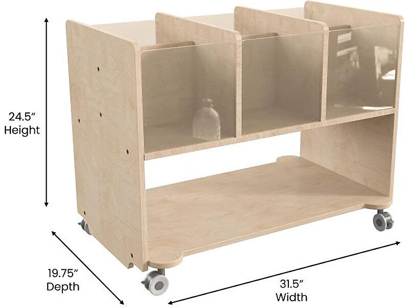 Flash Furniture Bright Beginnings Mobile 7-Section Storage Cart, 24.5