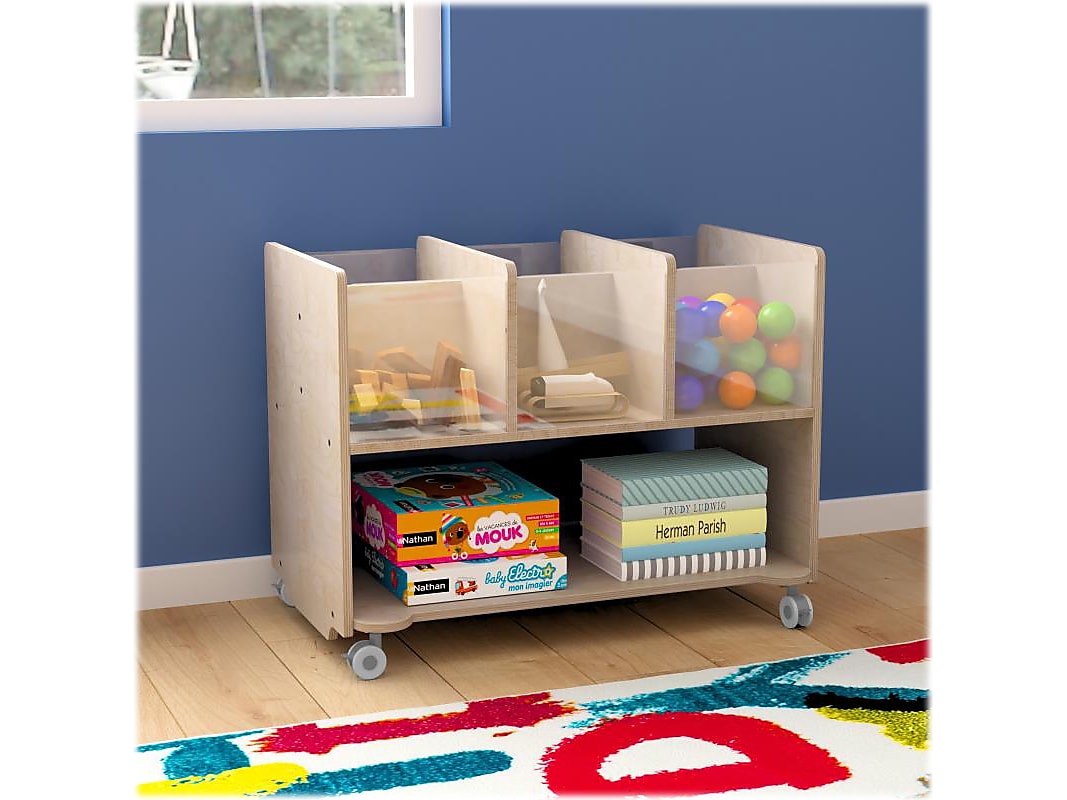 Flash Furniture Bright Beginnings Mobile 7-Section Storage Cart, 24.5