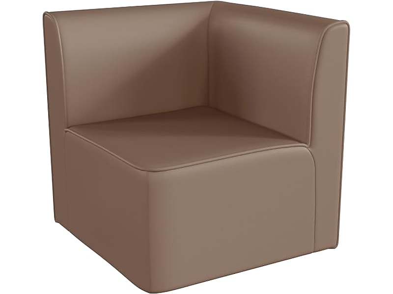 Flash Furniture Bright Beginnings Vinyl Classroom Modular 1-Seater Corner Chair, Brown