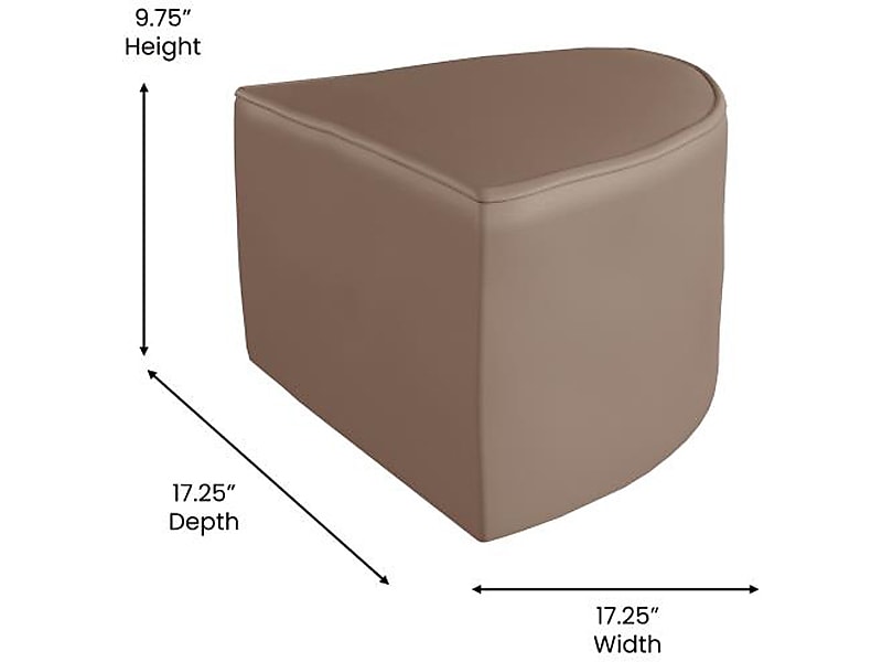 Flash Furniture Bright Beginnings Vinyl Classroom Modular Corner Chair, Brown