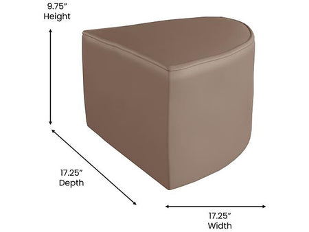 Flash Furniture Bright Beginnings Vinyl Classroom Modular Corner Chair, Brown