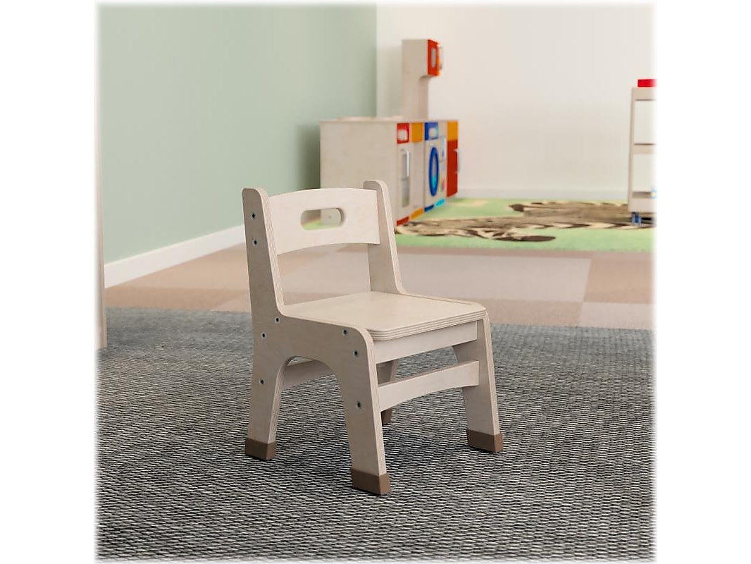 Flash Furniture Bright Beginnings Wooden Classroom Chair, Brown, 2 Pieces/Set