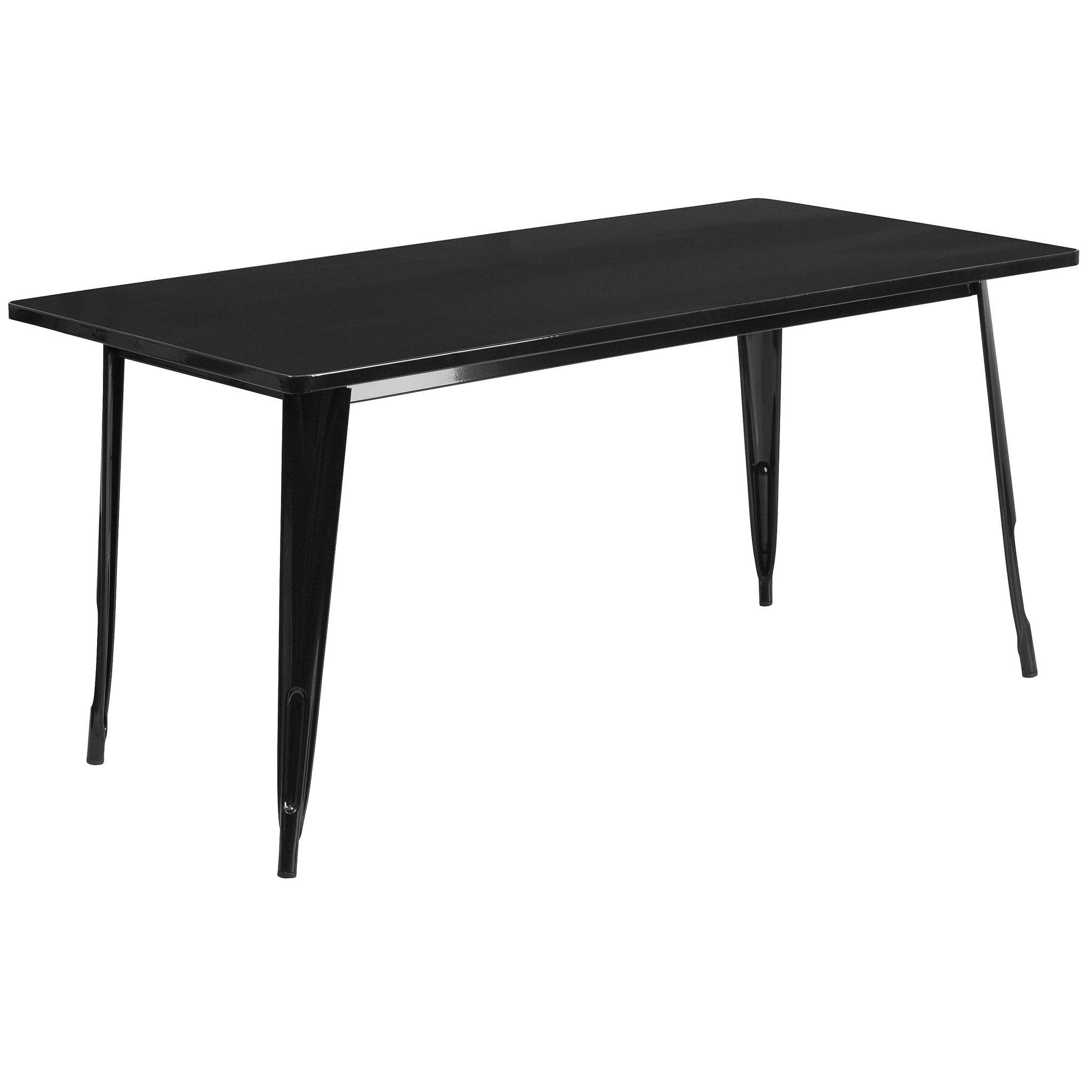 Flash Furniture Darcy Indoor-Outdoor Table Set with 4 Stack Chairs, 63