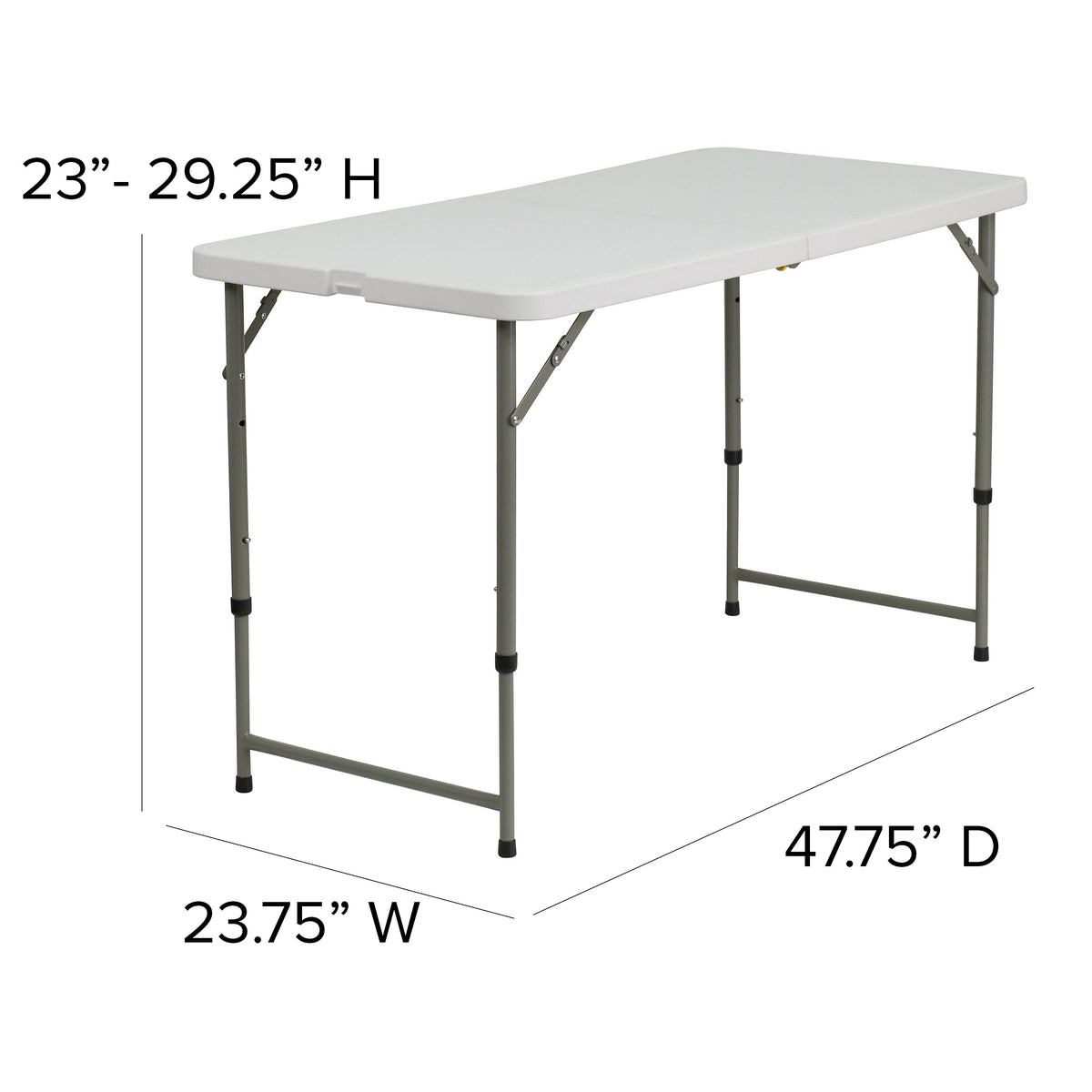 Flash Furniture Elon Folding Table, 47.75" x 23.75", Granite White