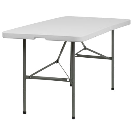 Flash Furniture Elon Folding Table, 60" x 30", Granite White