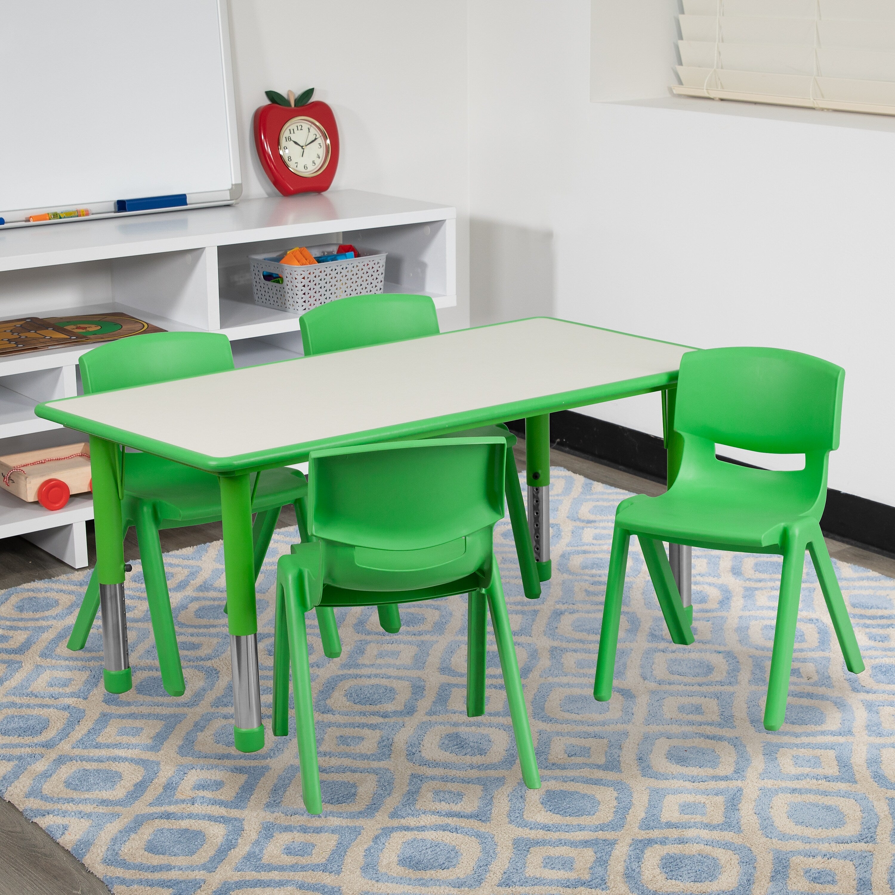 Flash Furniture Emmy Rectangular Activity Table Set, 23.625