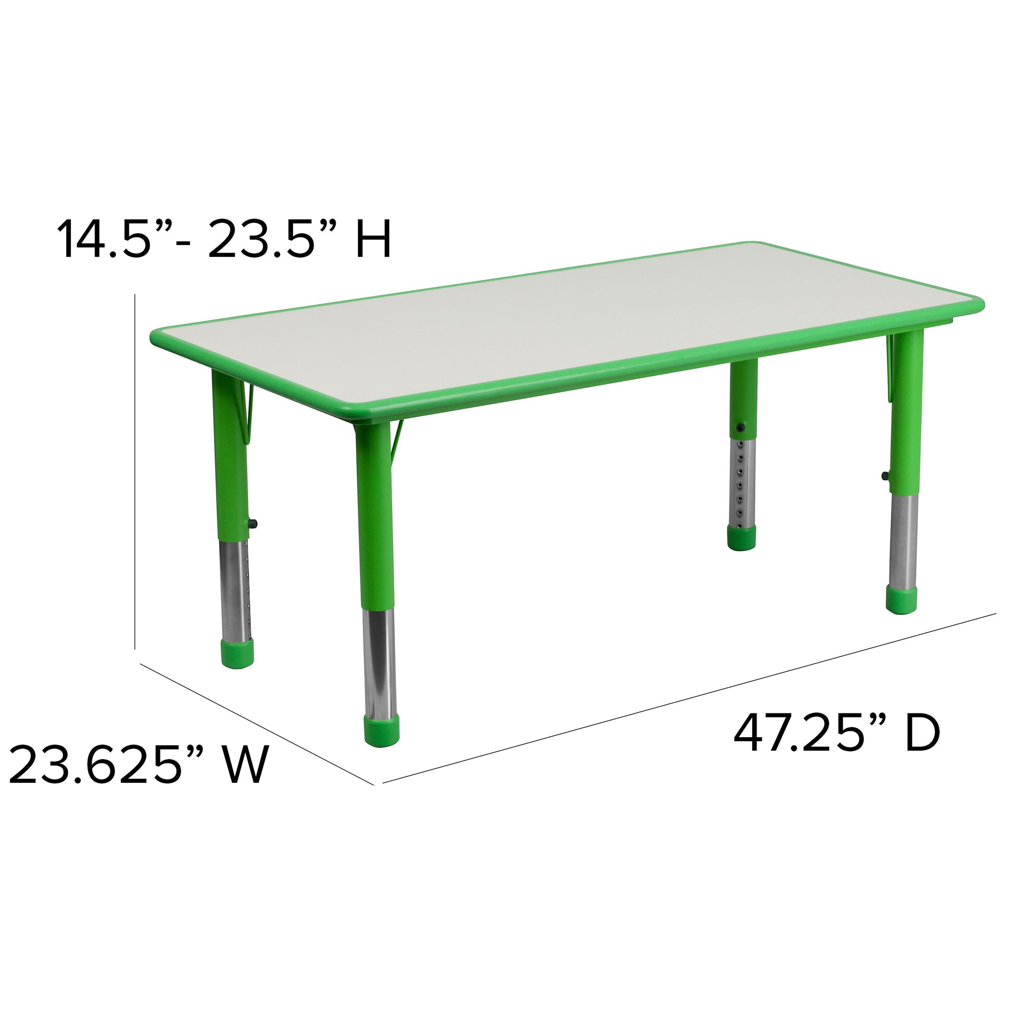 Flash Furniture Emmy Rectangular Activity Table Set, 23.625