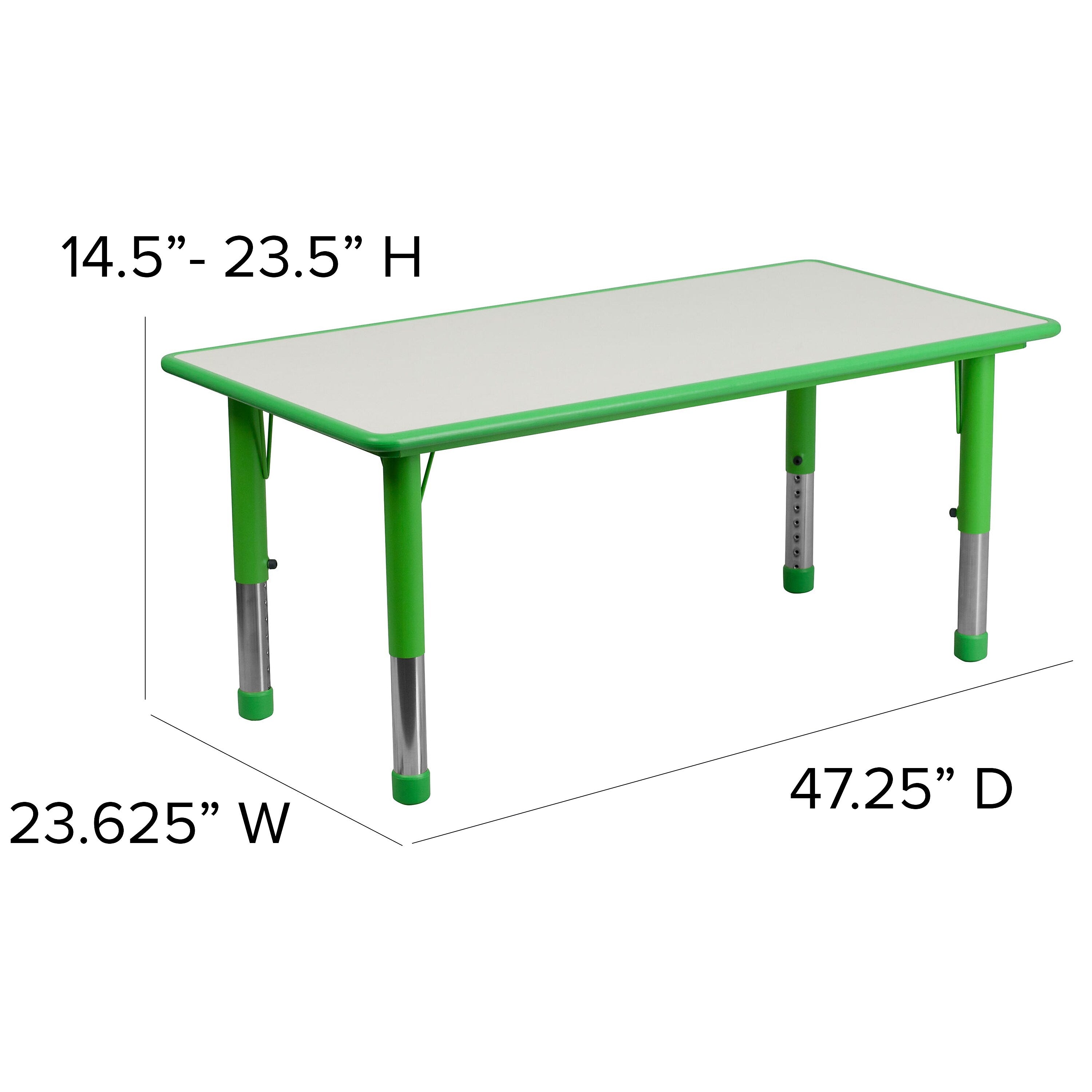 Flash Furniture Emmy Rectangular Activity Table Set, 23.625
