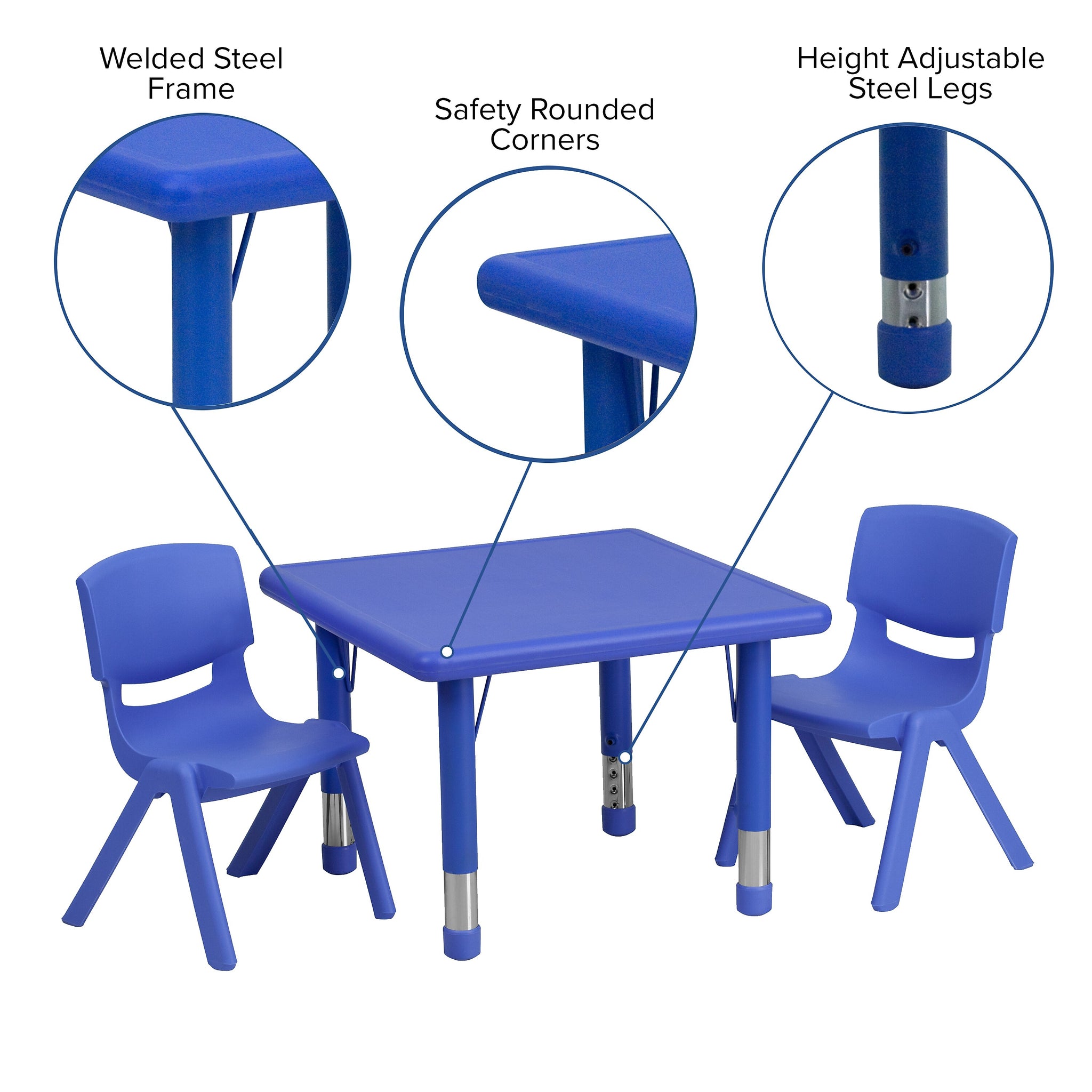 Flash Furniture Emmy Square Activity Table Set, 24
