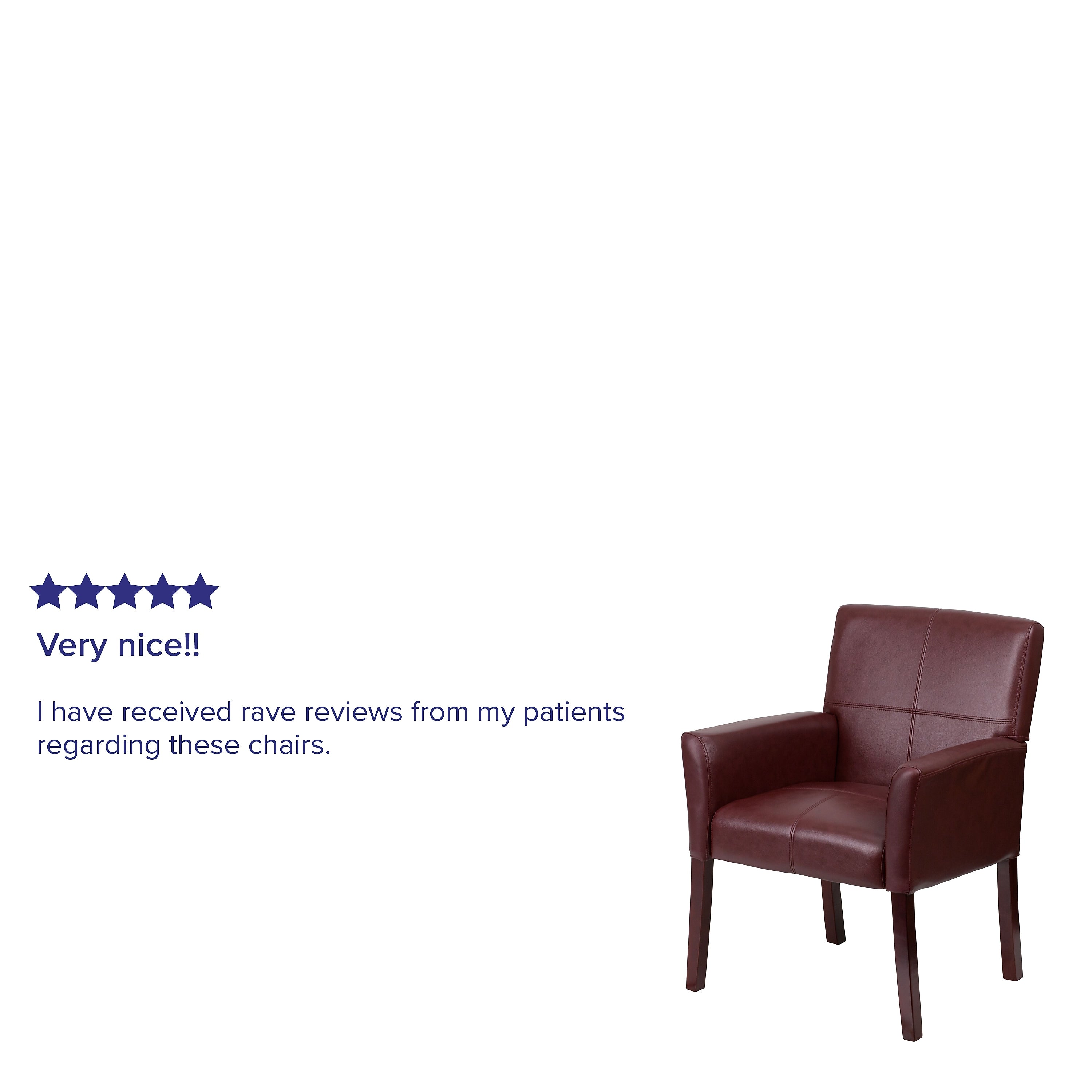 Flash Furniture Executive Leather Reception Chair, Burgundy
