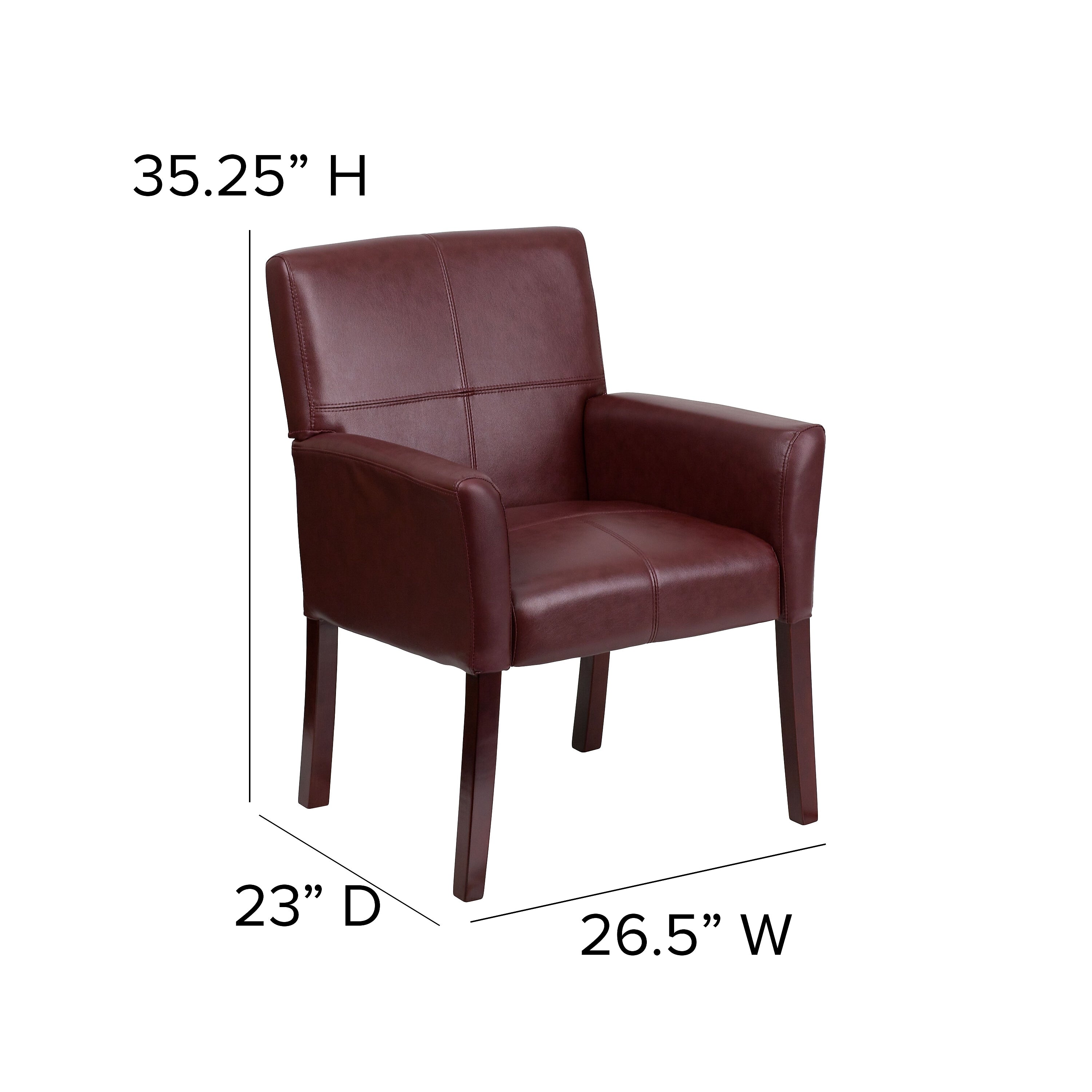 Flash Furniture Executive Leather Reception Chair, Burgundy