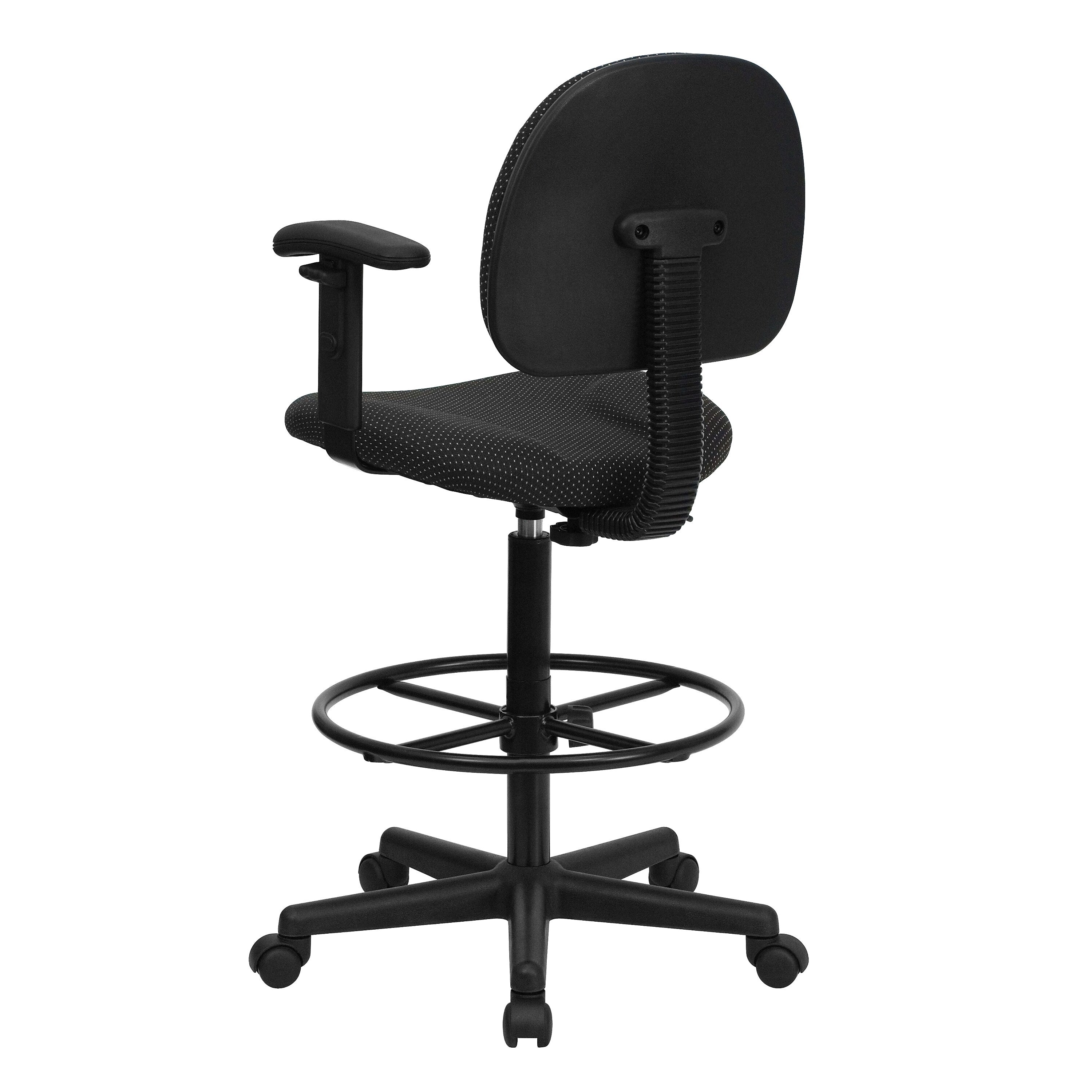 Flash Furniture Fabric And Fire-Retardant Foam Drafting Chair, Patterned Black
