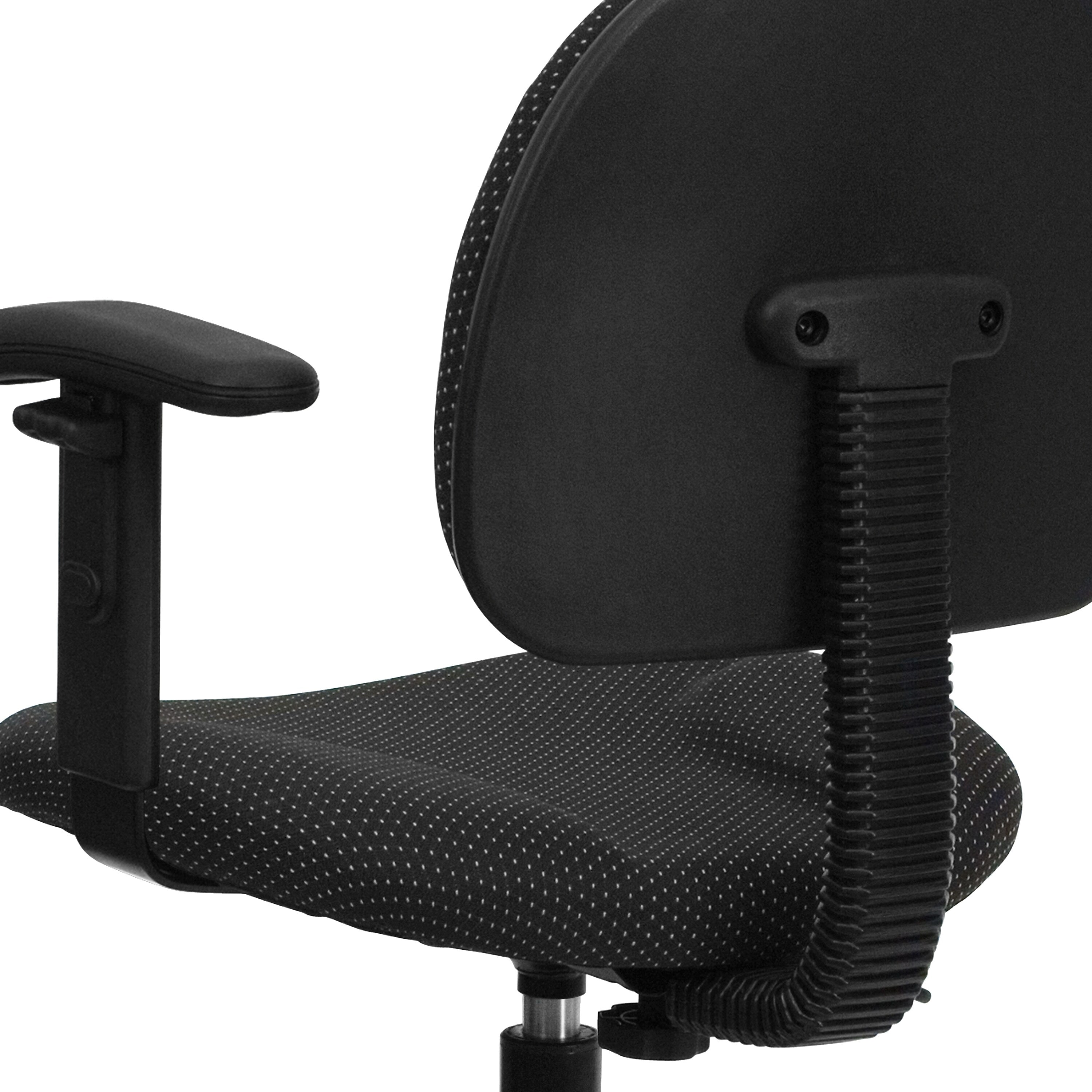 Flash Furniture Fabric And Fire-Retardant Foam Drafting Chair, Patterned Black