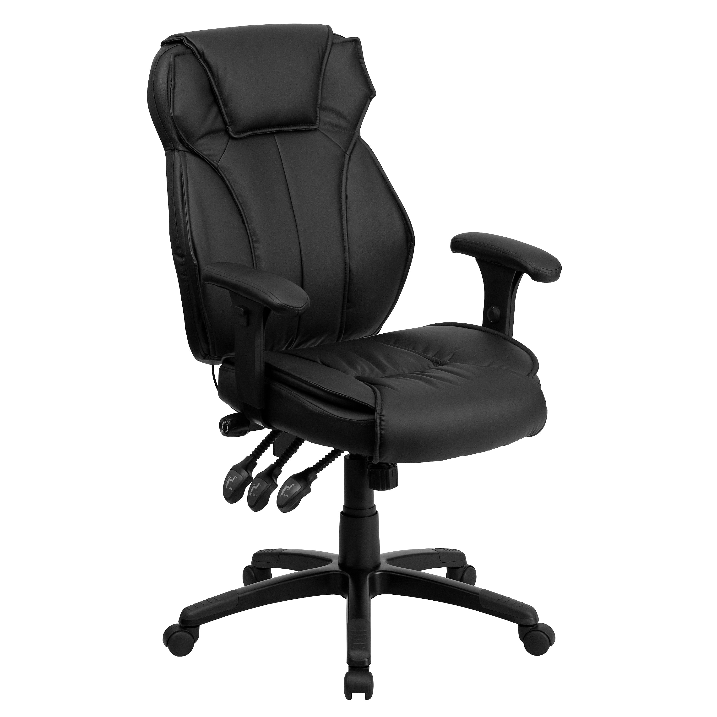 Flash Furniture Hansel Ergonomic LeatherSoft Swivel High Back Executive Office Chair, Black