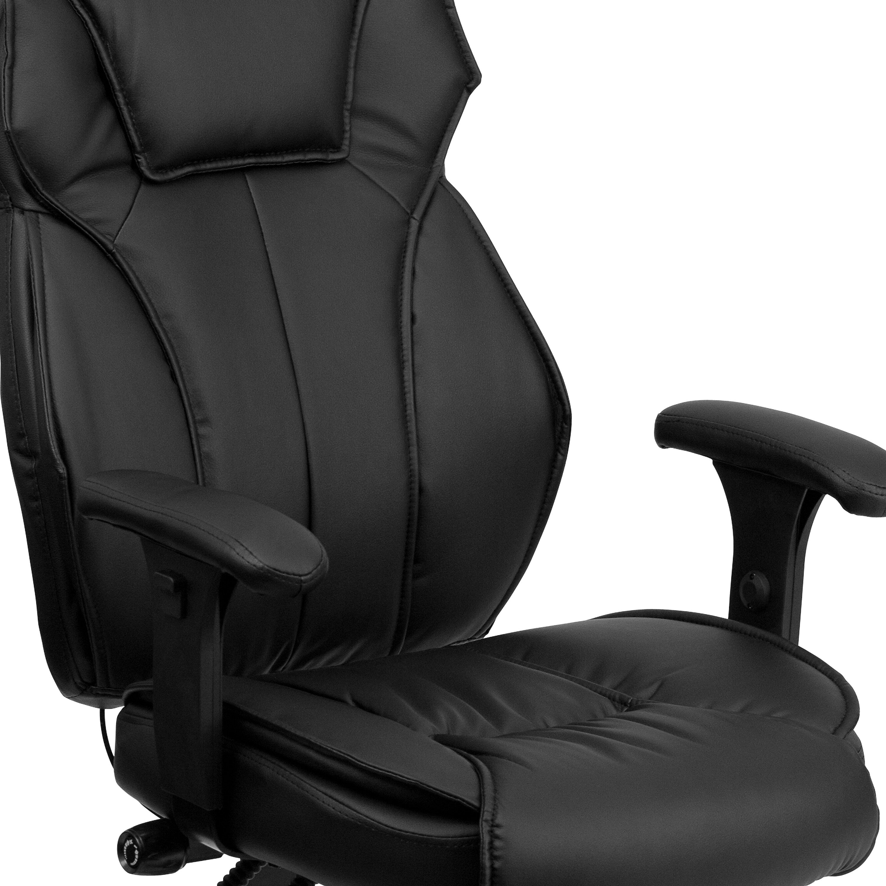 Flash Furniture Hansel Ergonomic LeatherSoft Swivel High Back Executive Office Chair, Black
