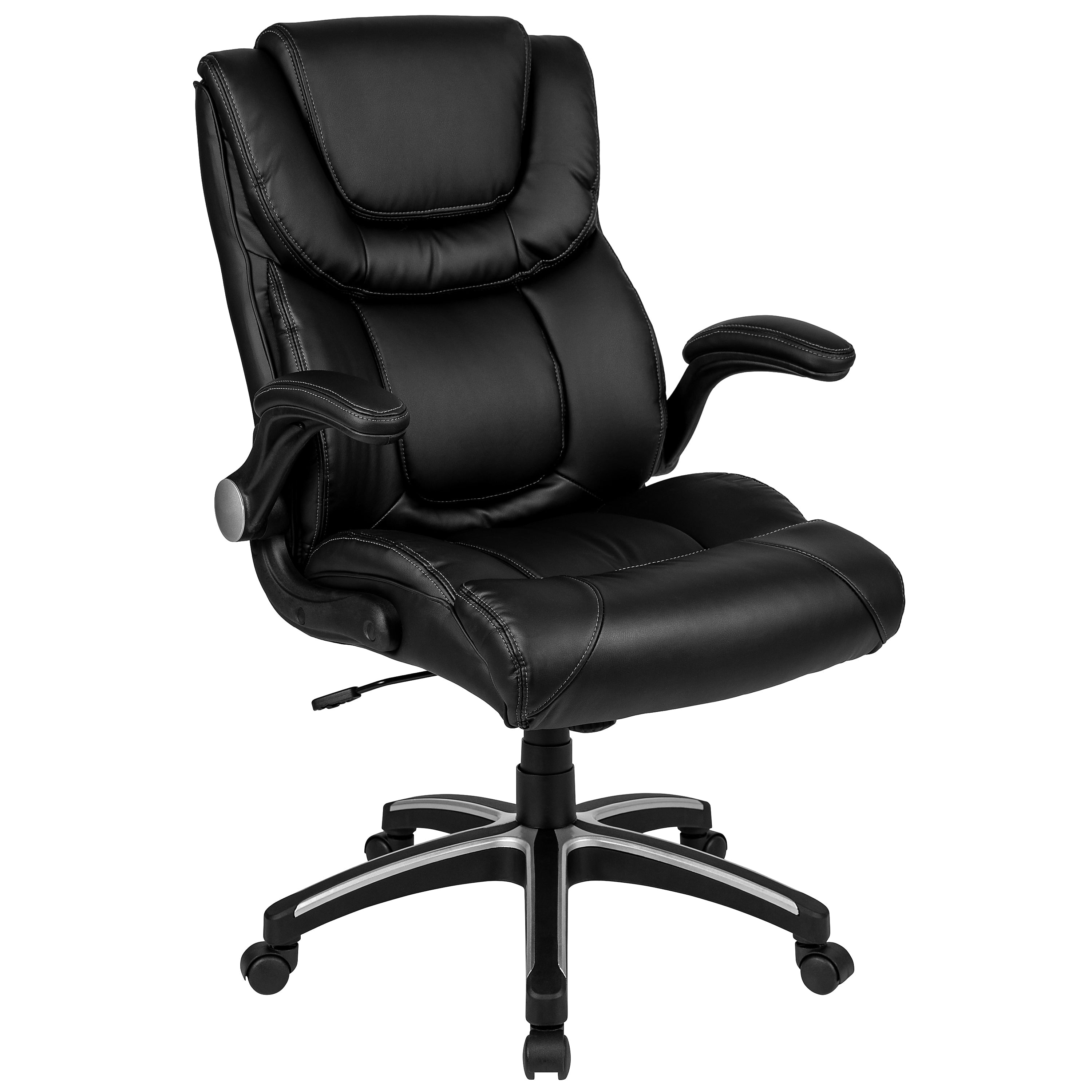 Flash Furniture Hansel LeatherSoft Swivel Executive Office Chair, Black
