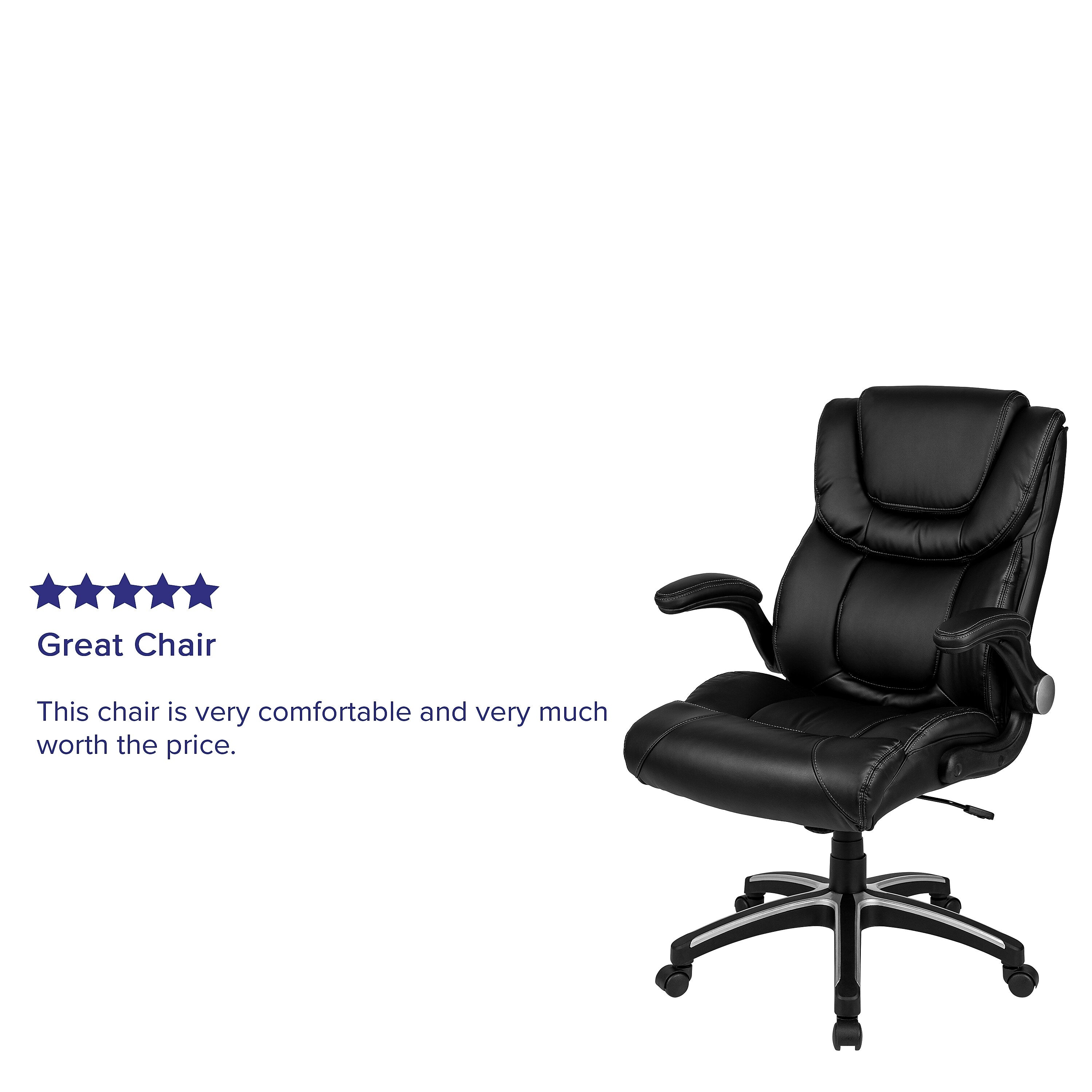 Flash Furniture Hansel LeatherSoft Swivel Executive Office Chair, Black