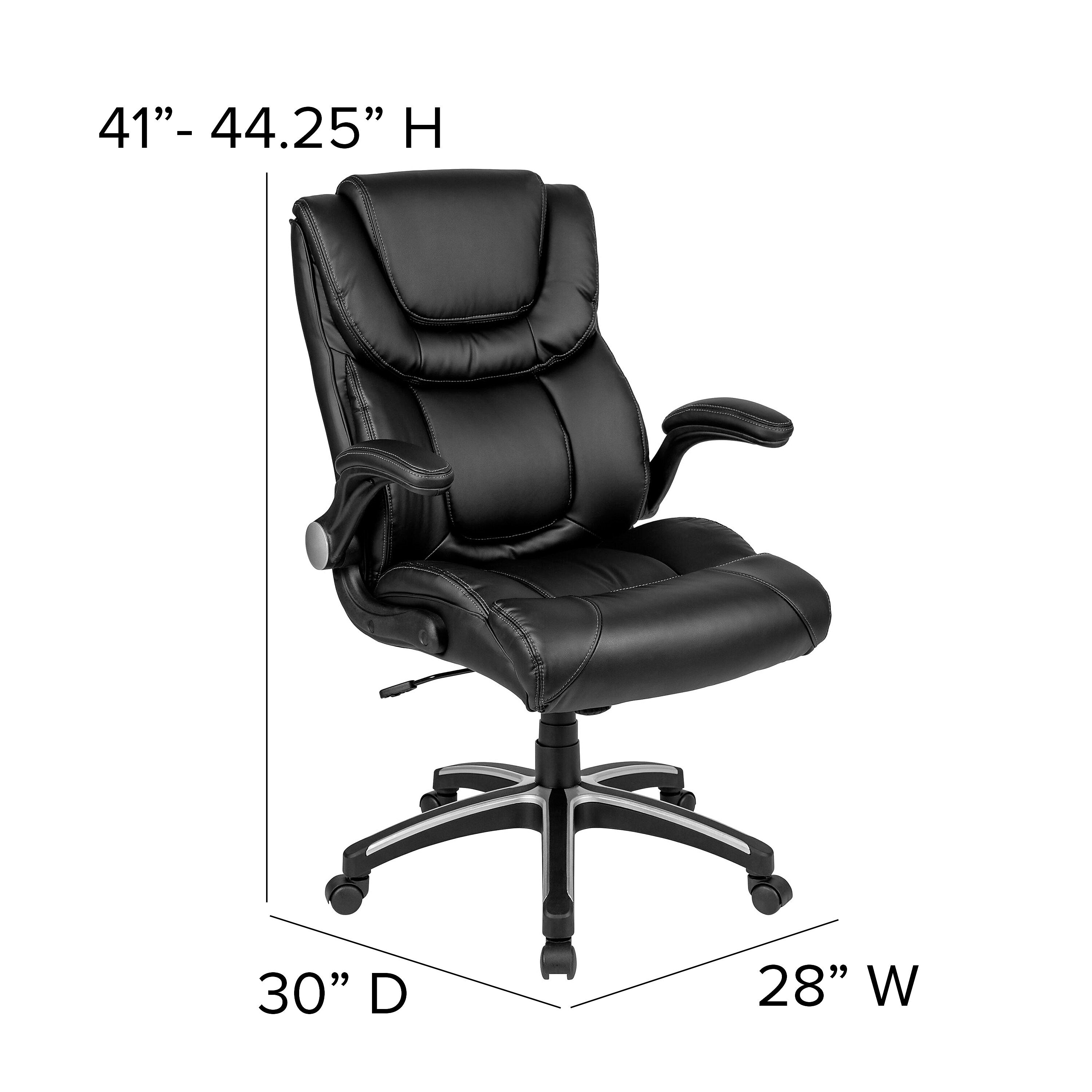 Flash Furniture Hansel LeatherSoft Swivel Executive Office Chair, Black