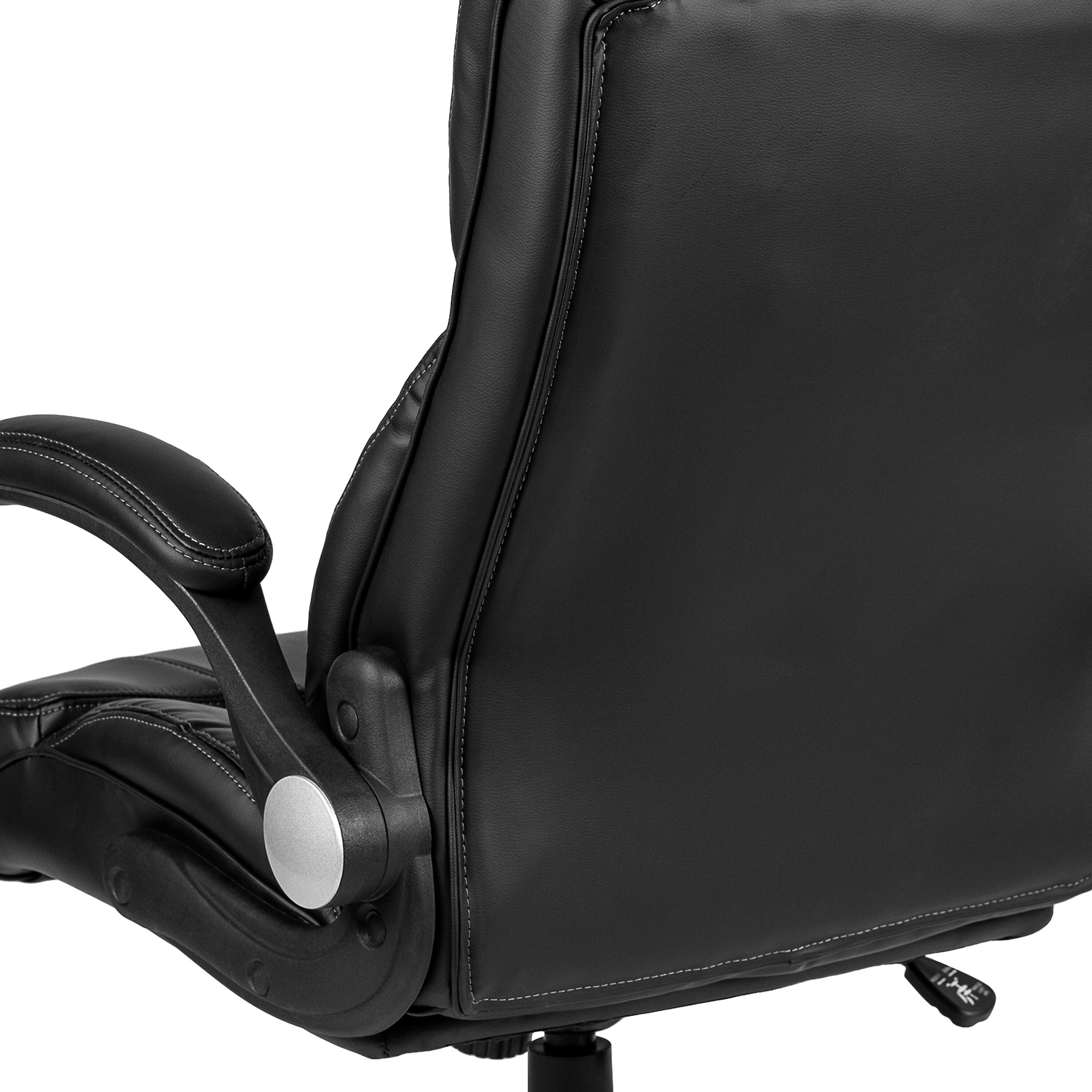 Flash Furniture Hansel LeatherSoft Swivel Executive Office Chair, Black