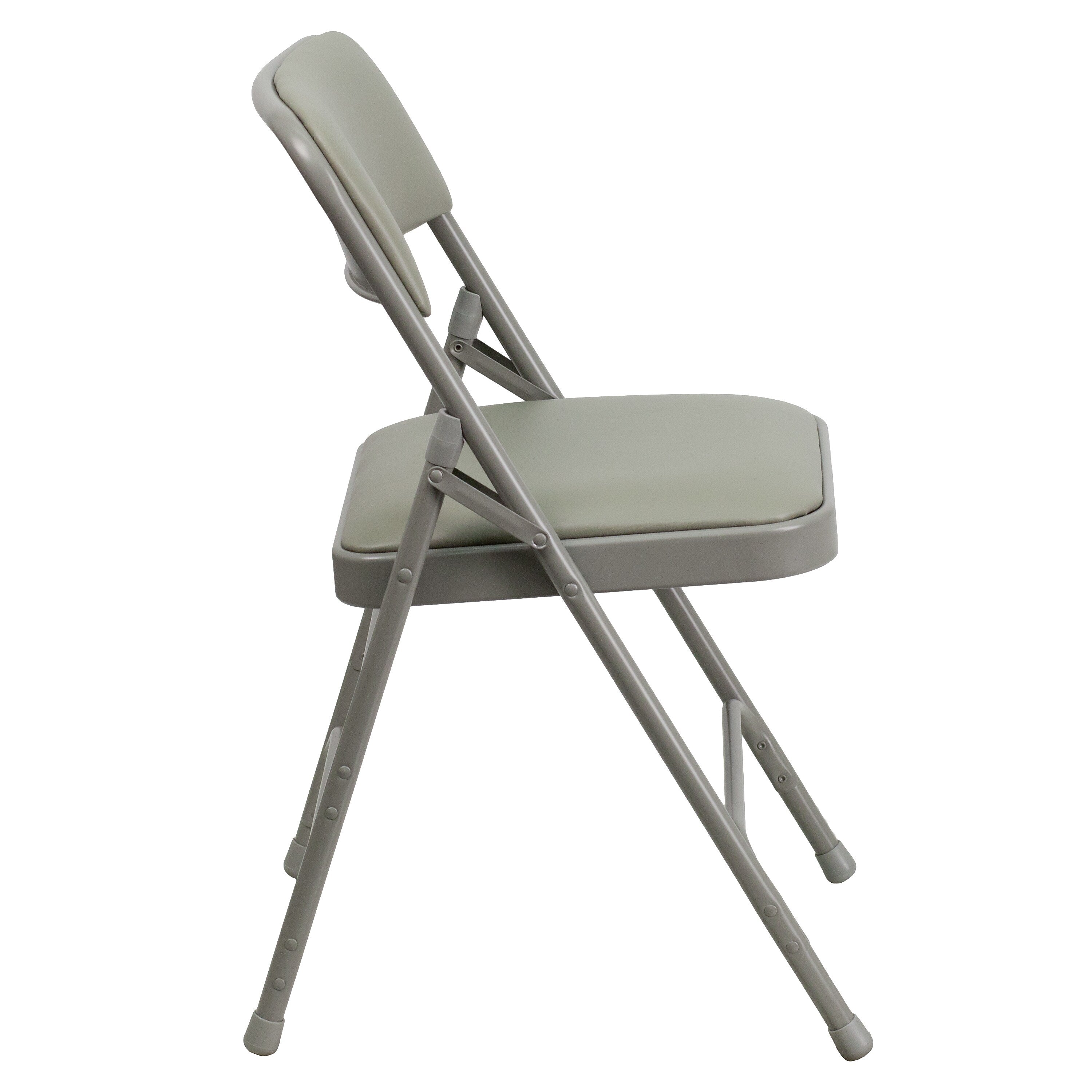 Flash Furniture HERCULES™ Curved Triple Braced Vinyl Armless Folding Chair, Gray, 4/Pack