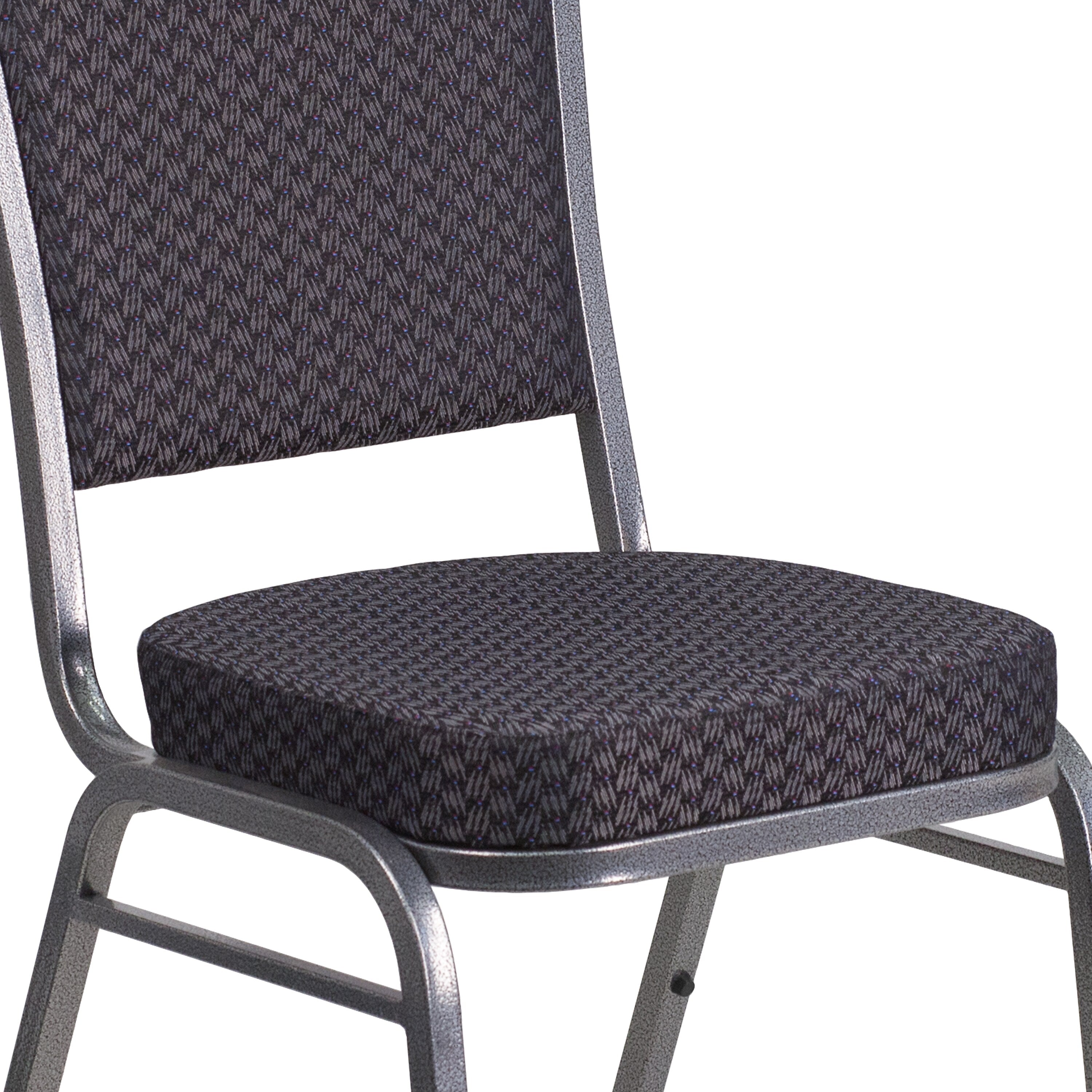 Flash Furniture HERCULES™ Fabric Silver Vein Frame Crown Back Banquet Chair, Black, 4/Pack