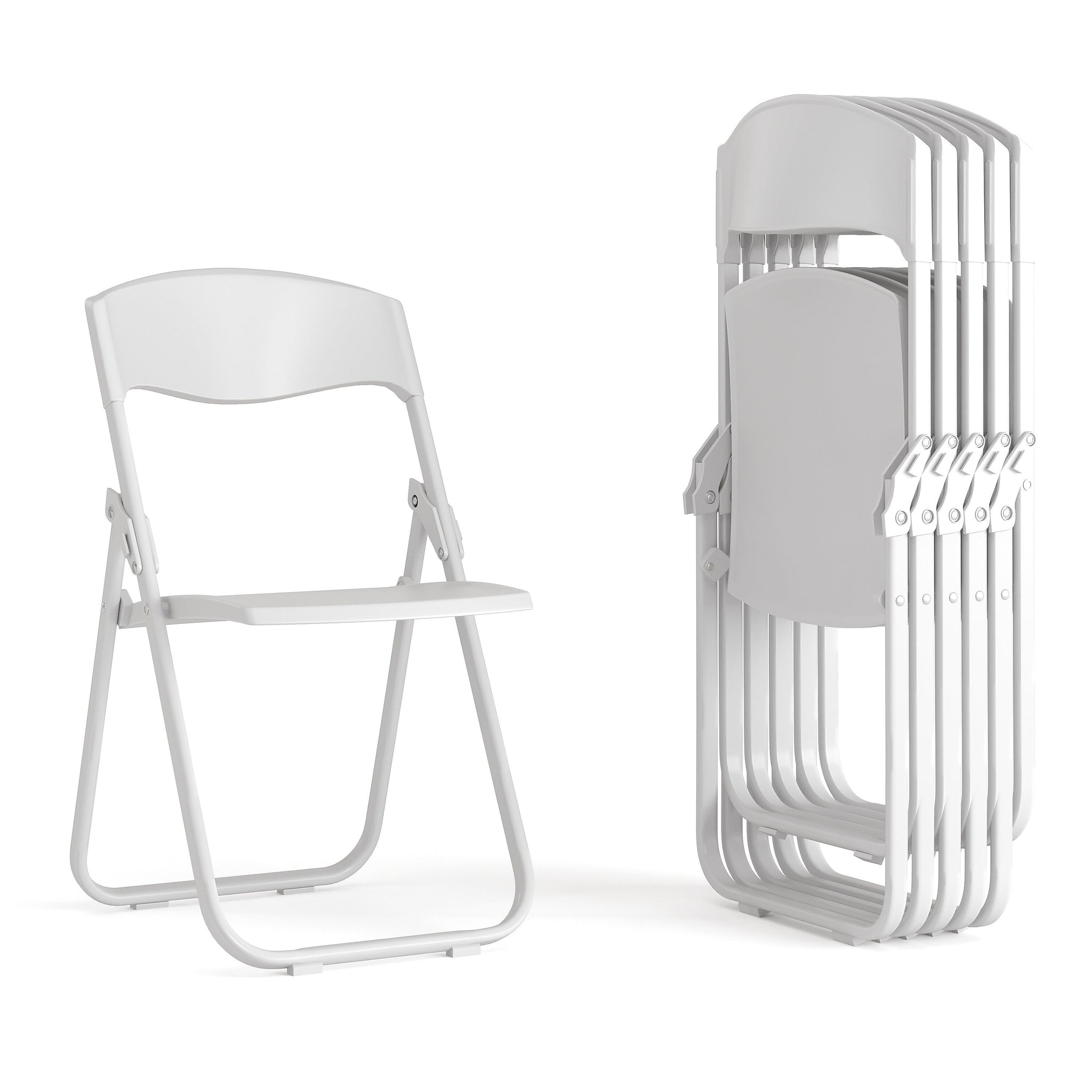 Flash Furniture HERCULES™ Heavy Duty Plastic Folding Chair, White, 6/Pack