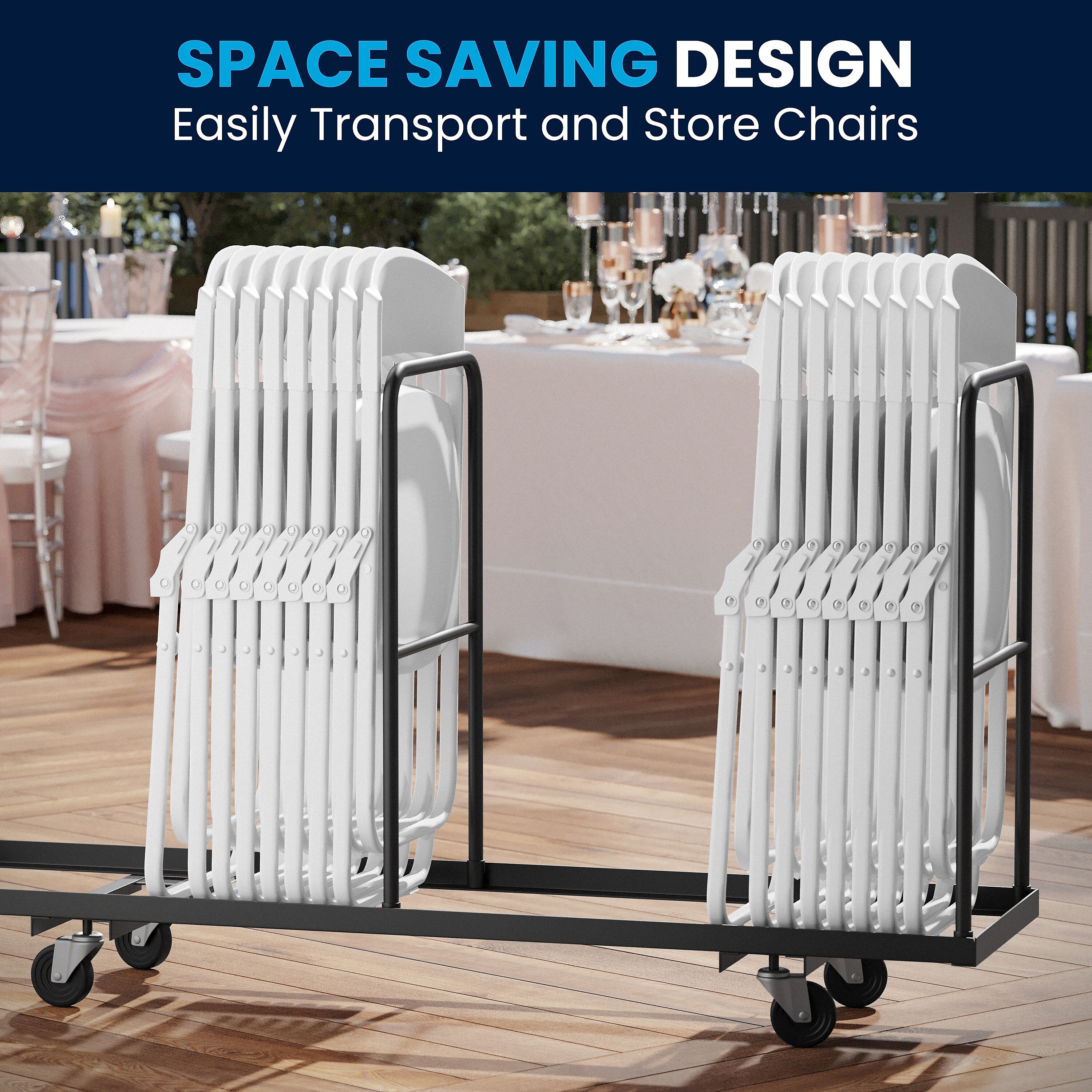 Flash Furniture HERCULES™ Heavy Duty Plastic Folding Chair, White, 6/Pack