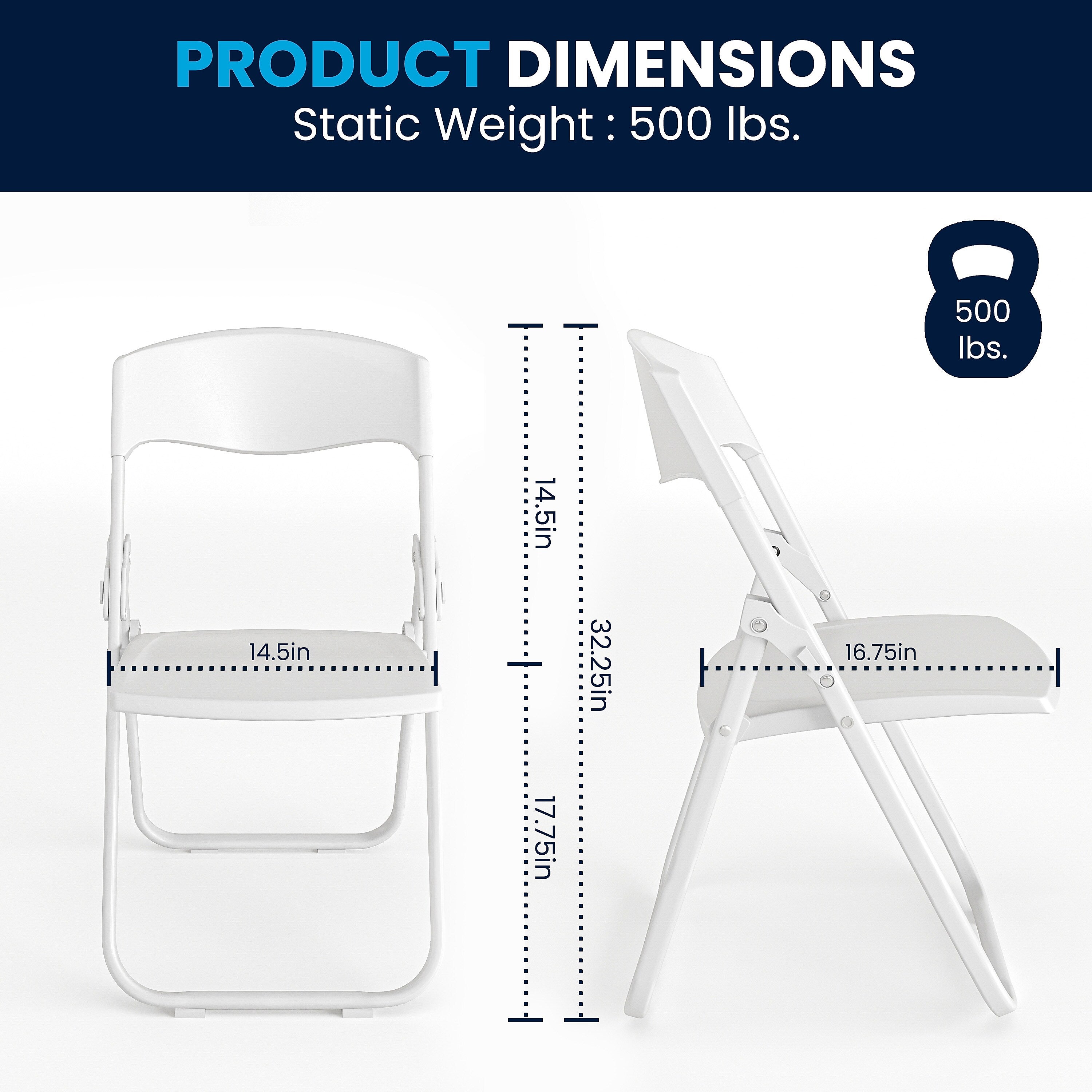 Flash Furniture HERCULES™ Heavy Duty Plastic Folding Chair, White, 6/Pack