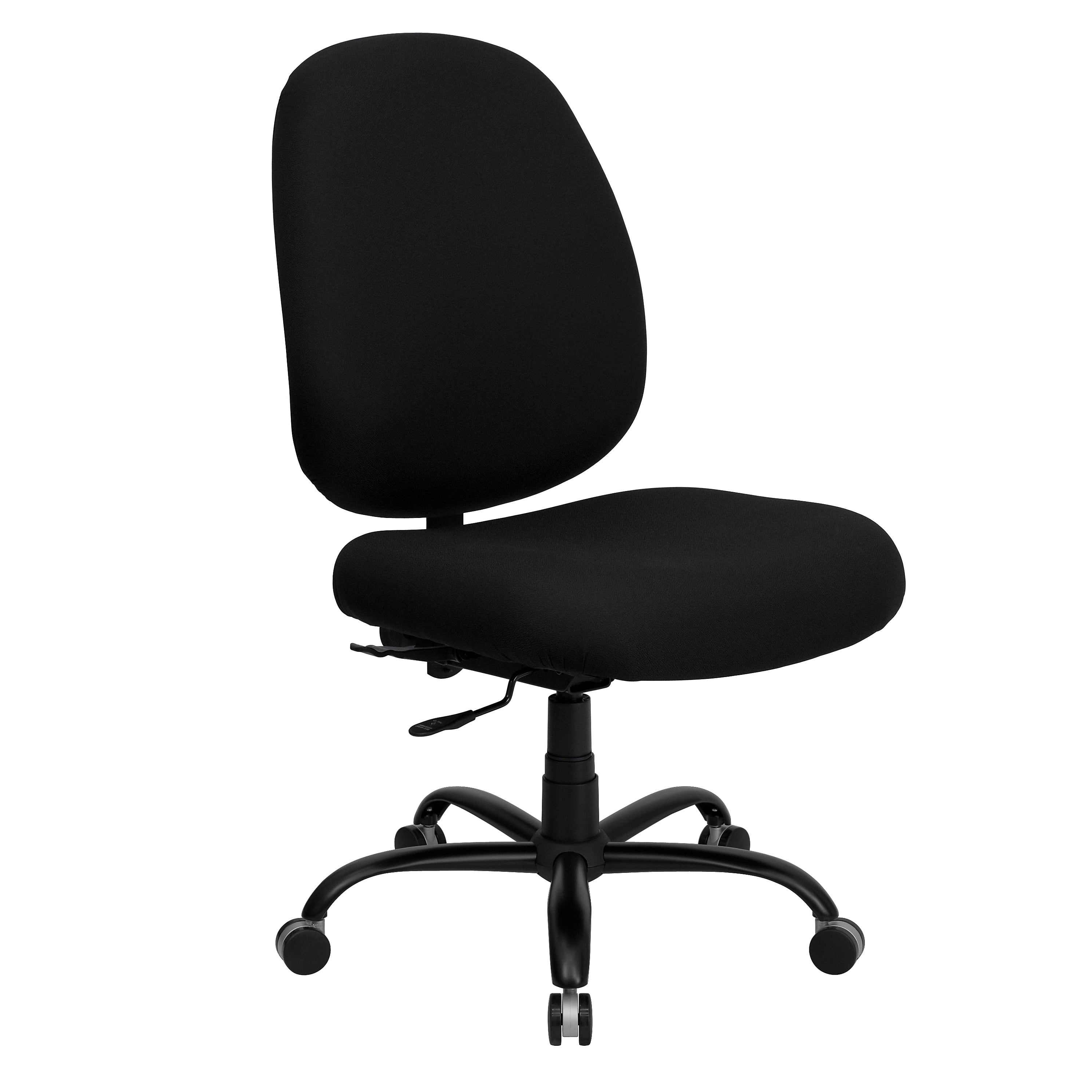 Flash Furniture HERCULES Series Armless Ergonomic Fabric Swivel Big & Tall Executive Office Chair, Black