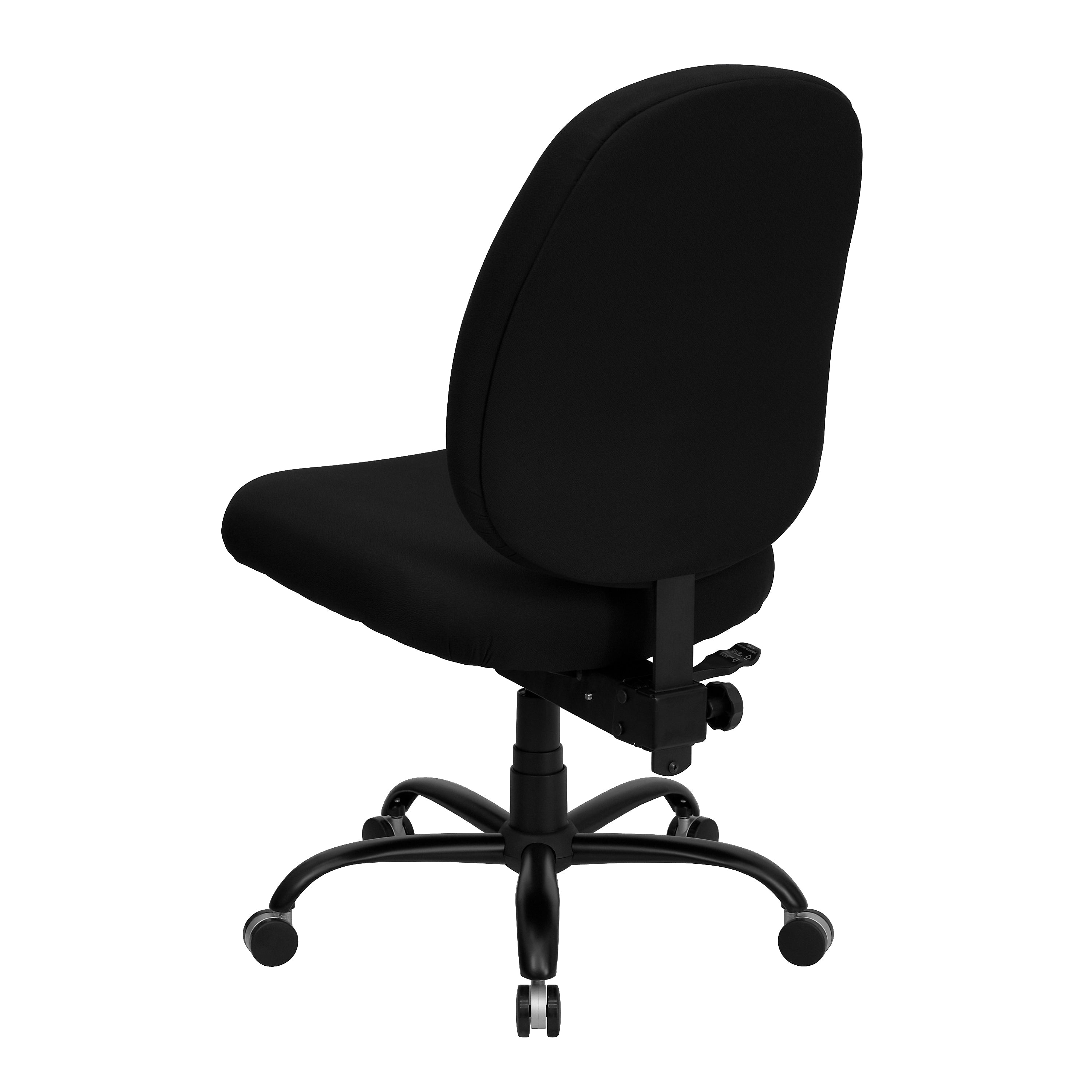 Flash Furniture HERCULES Series Armless Ergonomic Fabric Swivel Big & Tall Executive Office Chair, Black