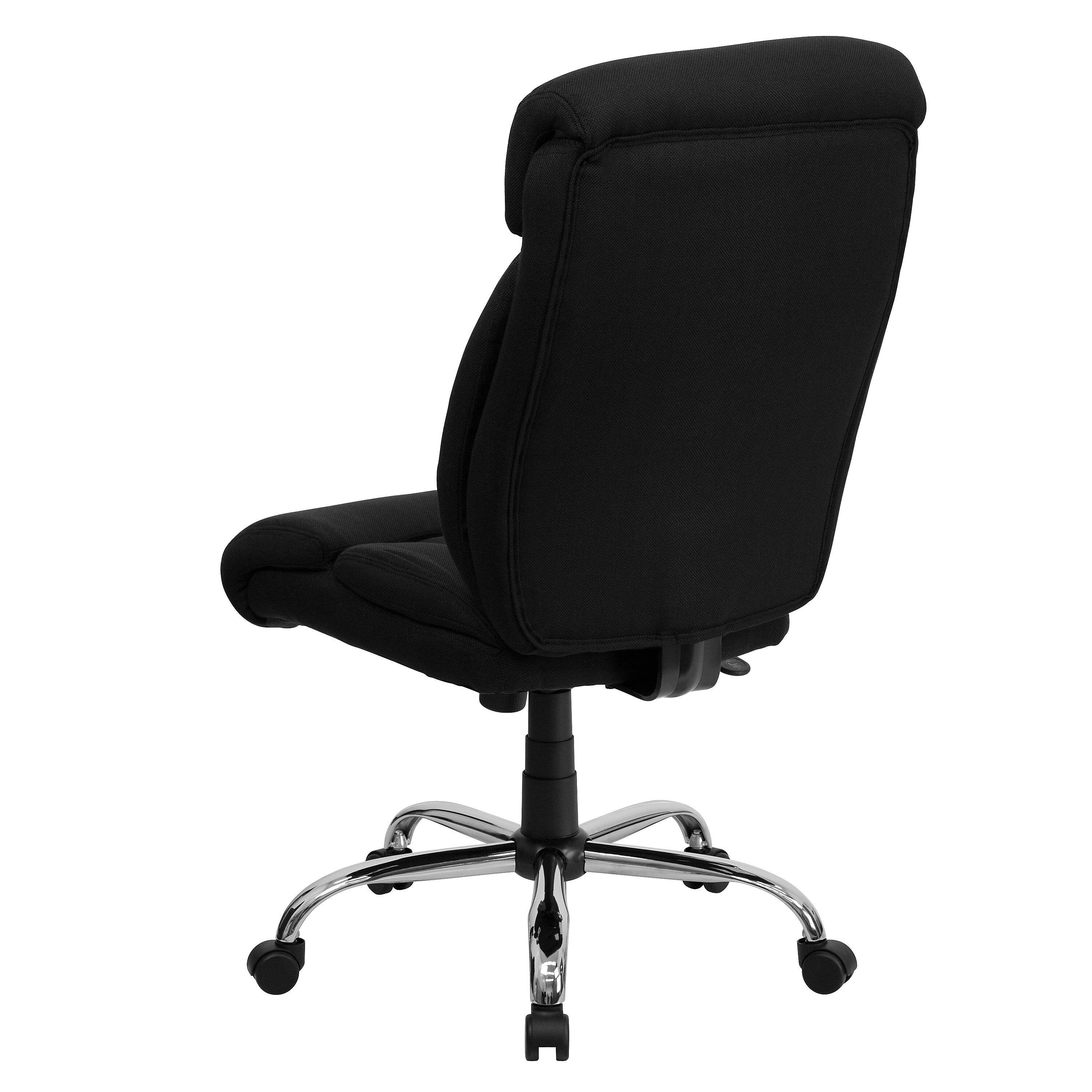 Flash Furniture HERCULES Series Armless Ergonomic Fabric Swivel Big & Tall Executive Office Chair, Black