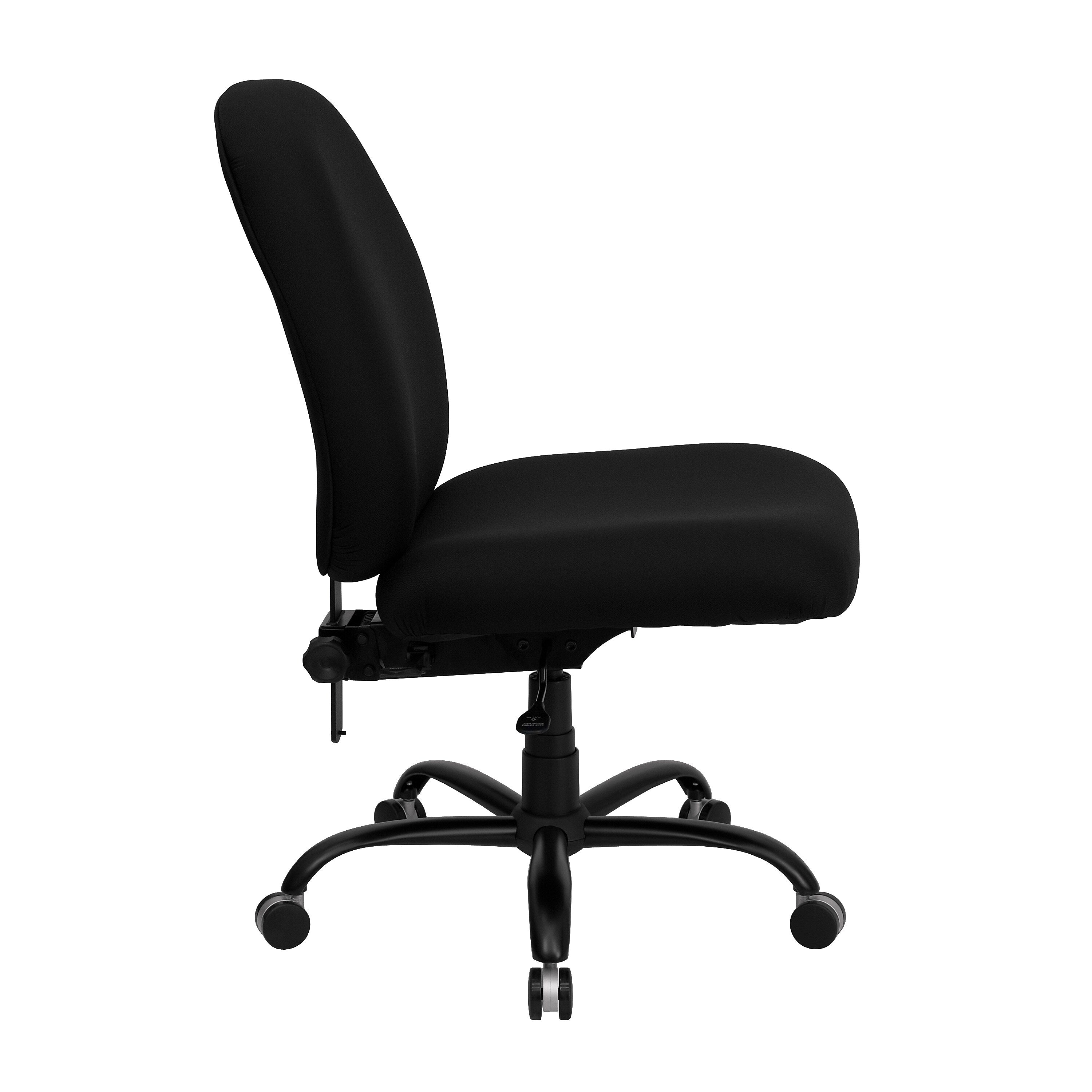 Flash Furniture HERCULES Series Armless Ergonomic Fabric Swivel Big & Tall Executive Office Chair, Black
