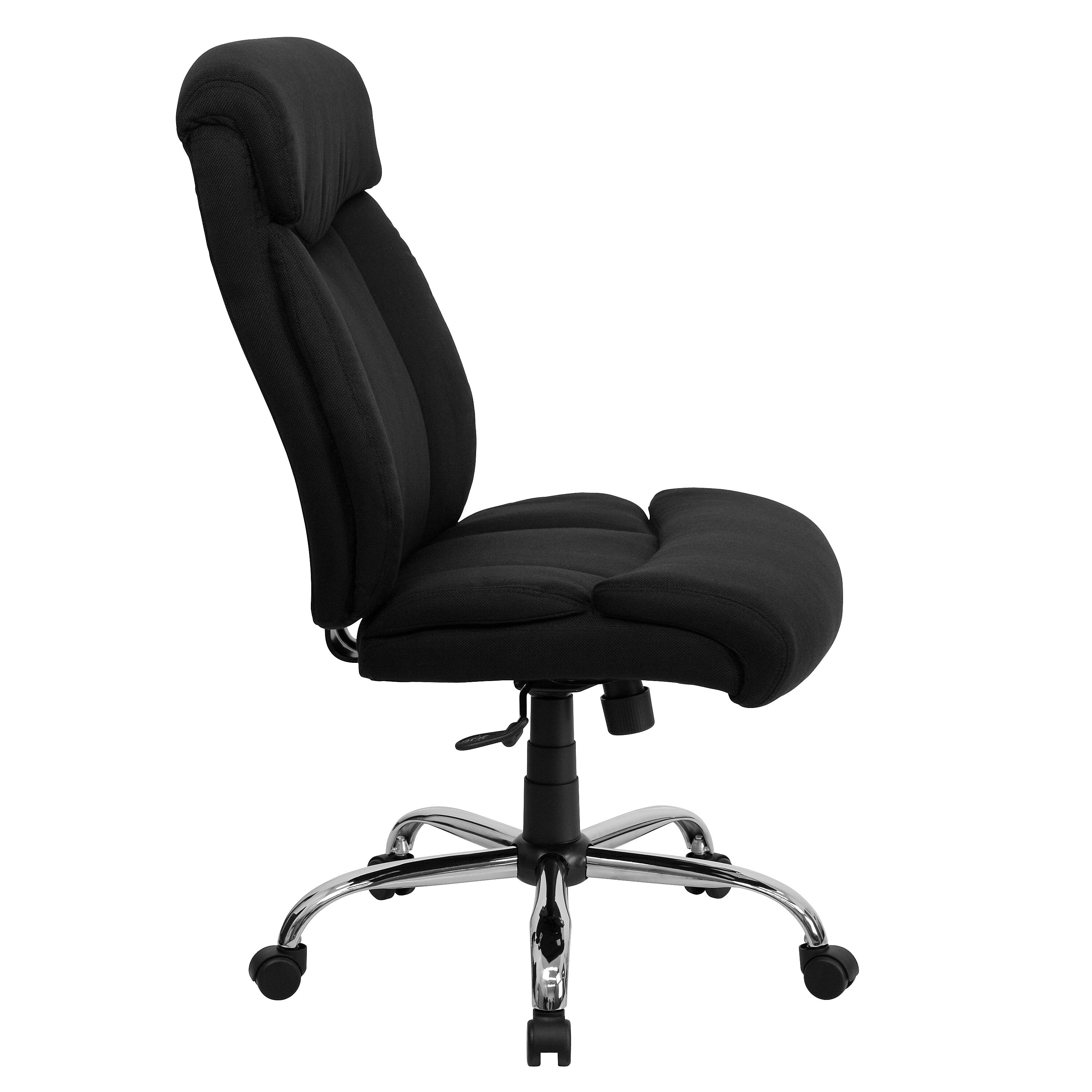 Flash Furniture HERCULES Series Armless Ergonomic Fabric Swivel Big & Tall Executive Office Chair, Black