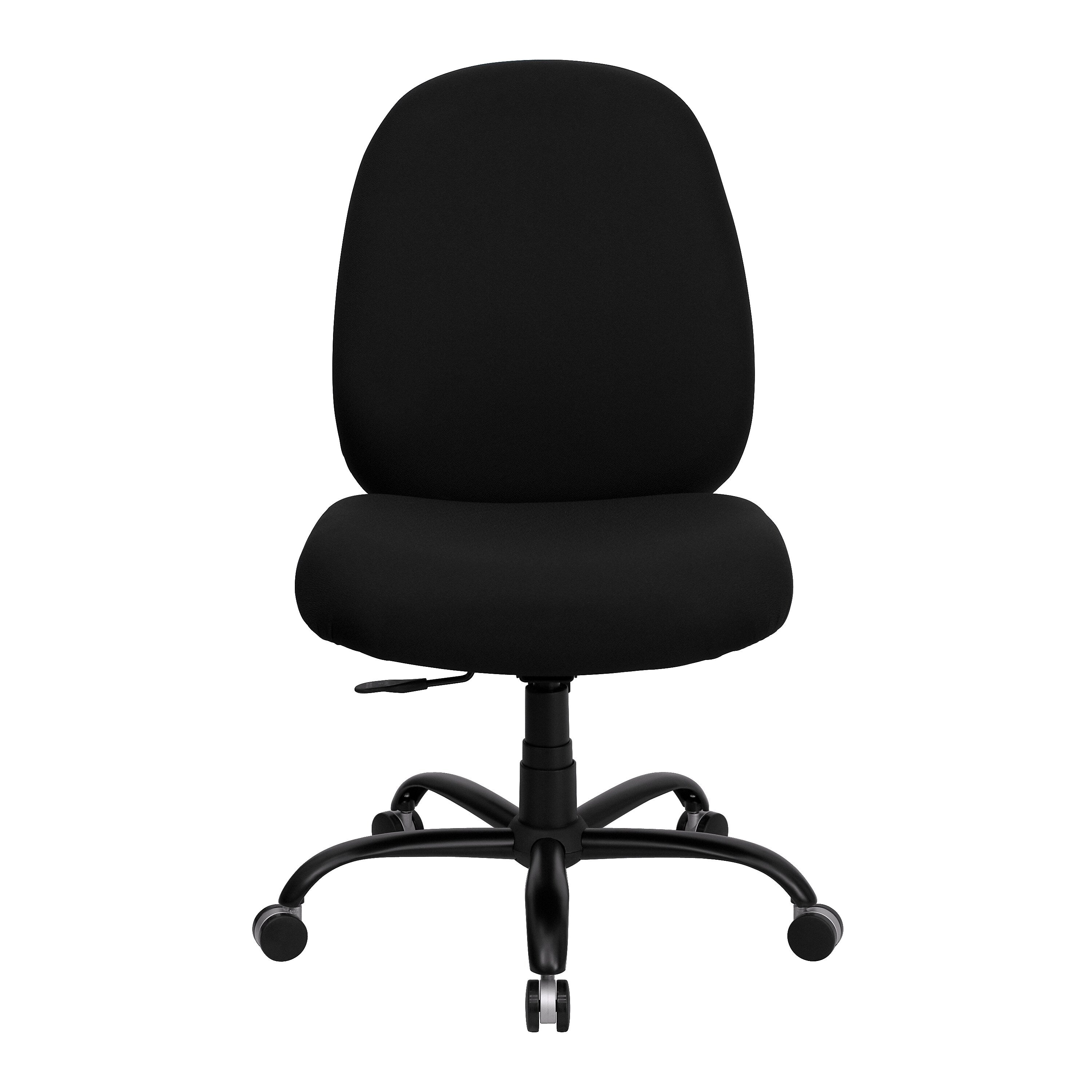 Flash Furniture HERCULES Series Armless Ergonomic Fabric Swivel Big & Tall Executive Office Chair, Black