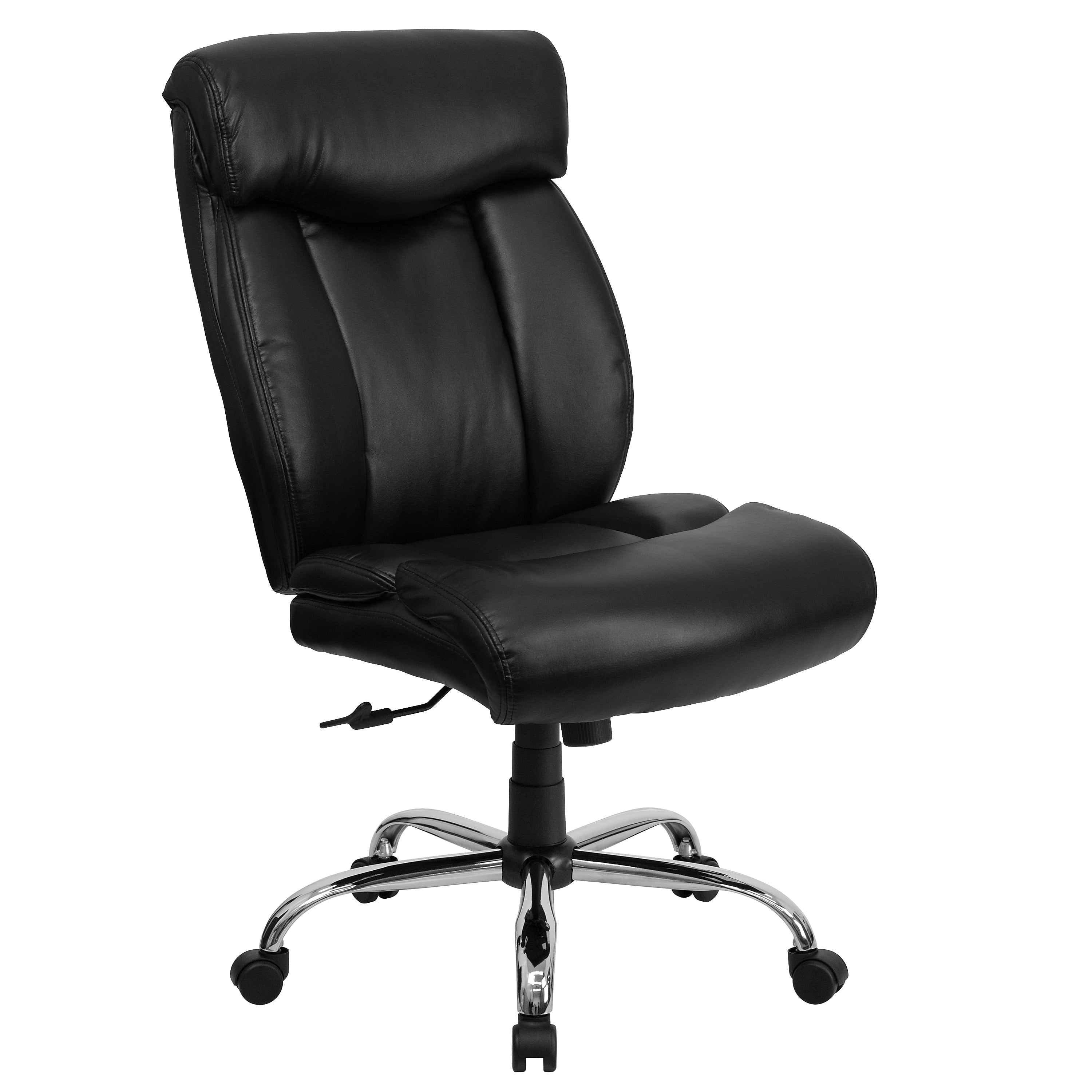 Flash Furniture HERCULES Series Armless Ergonomic LeatherSoft Swivel Big & Tall Executive Office Chair, Black