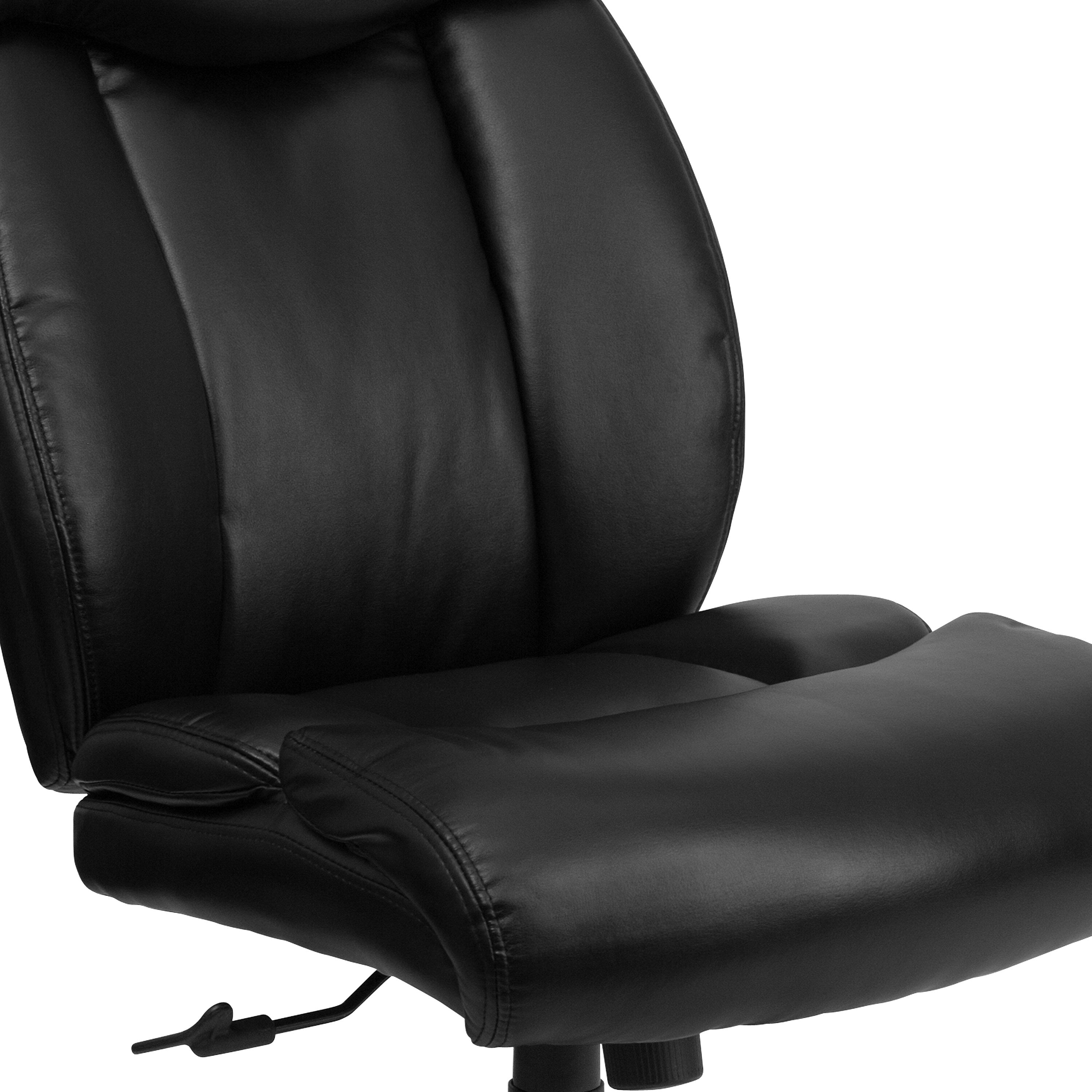 Flash Furniture HERCULES Series Armless Ergonomic LeatherSoft Swivel Big & Tall Executive Office Chair, Black