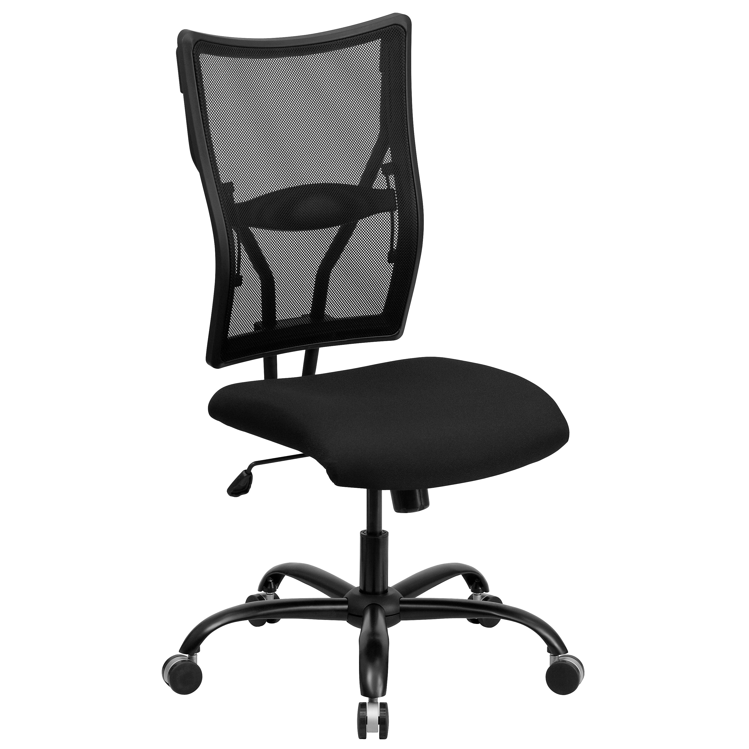 Flash Furniture HERCULES Series Armless Ergonomic Mesh Swivel Big & Tall Executive Office Chair, Black