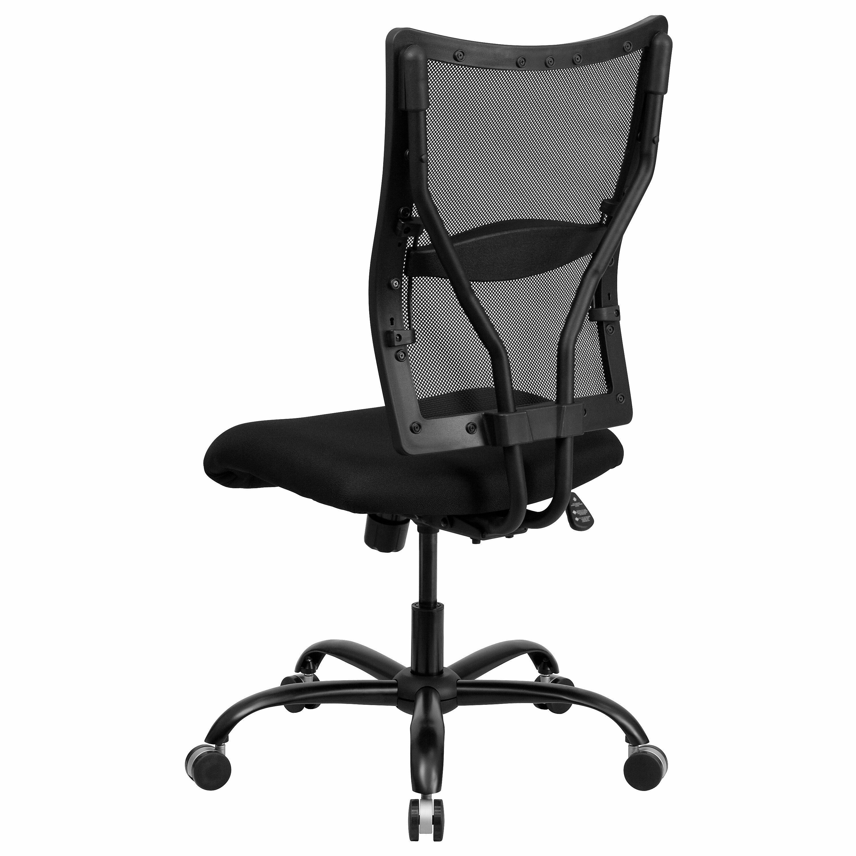 Flash Furniture HERCULES Series Armless Ergonomic Mesh Swivel Big & Tall Executive Office Chair, Black