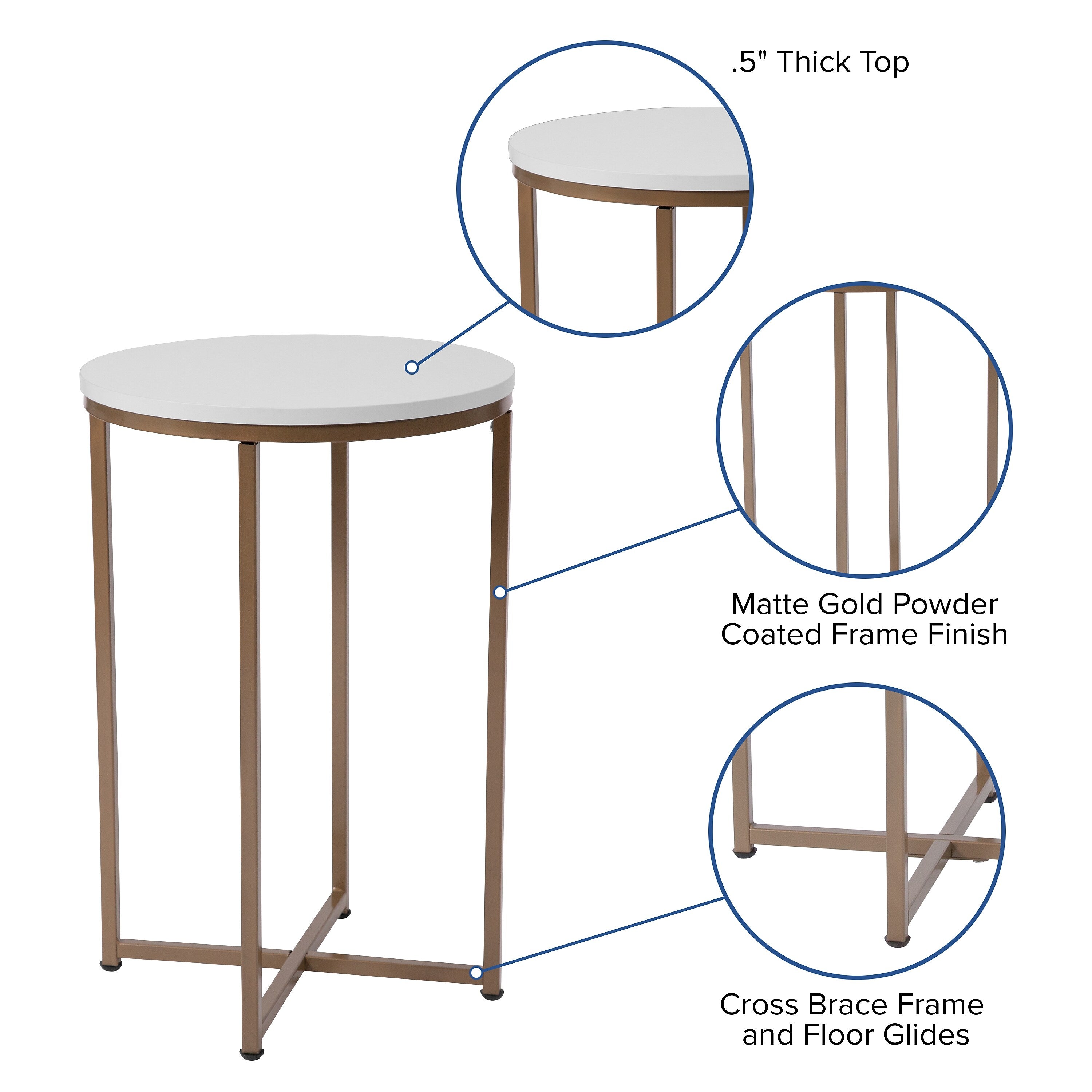 Flash Furniture HERCULES Series End Table, White