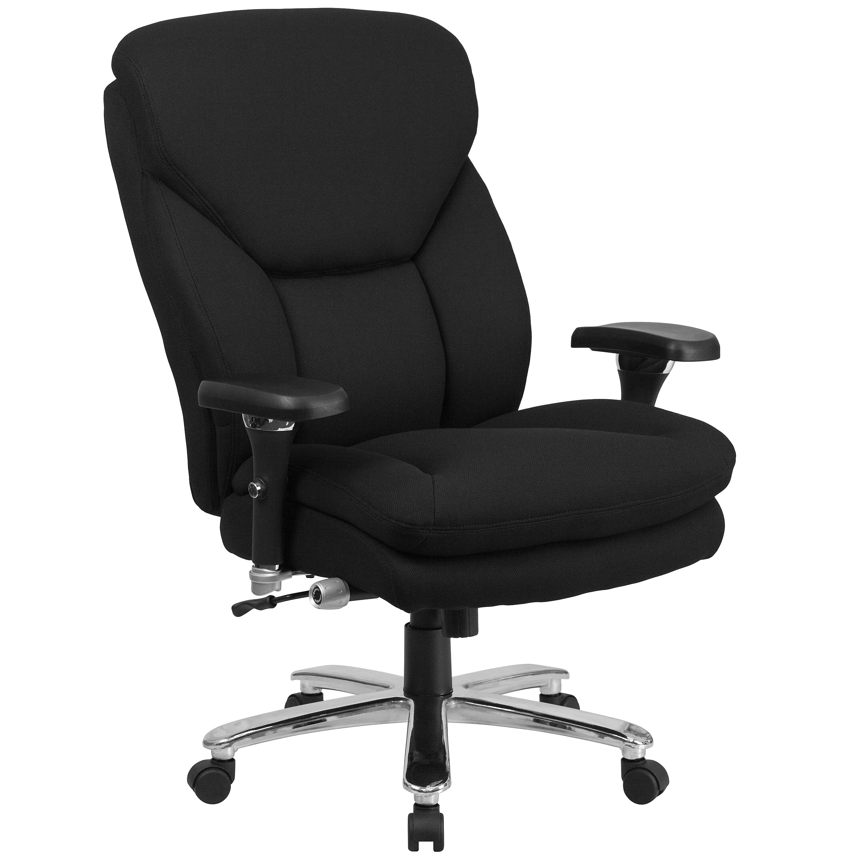 Flash Furniture HERCULES Series Ergonomic Fabric Swivel 24/7 Intensive Use Big & Tall Office Chair, Black