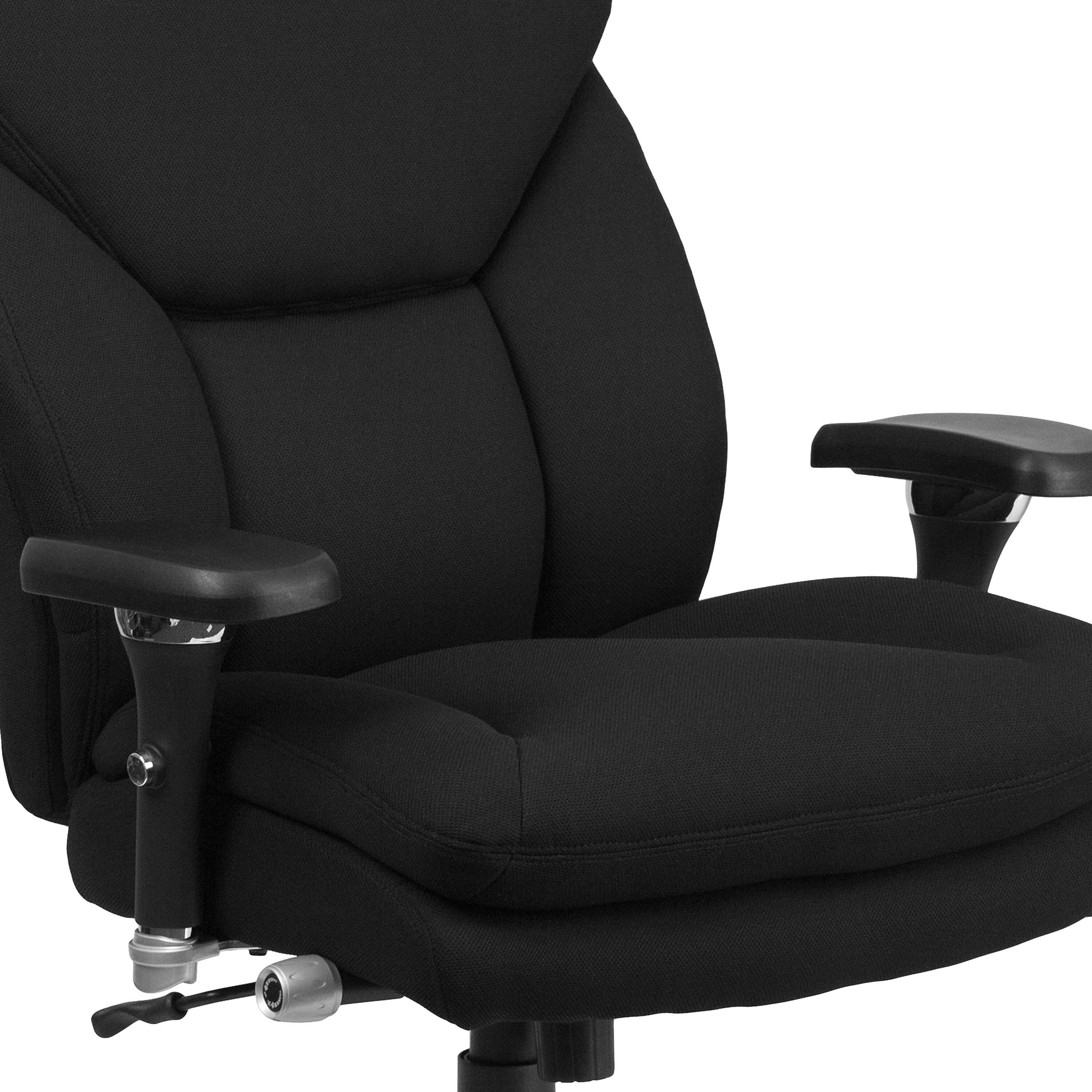 Flash Furniture HERCULES Series Ergonomic Fabric Swivel 24/7 Intensive Use Big & Tall Office Chair, Black
