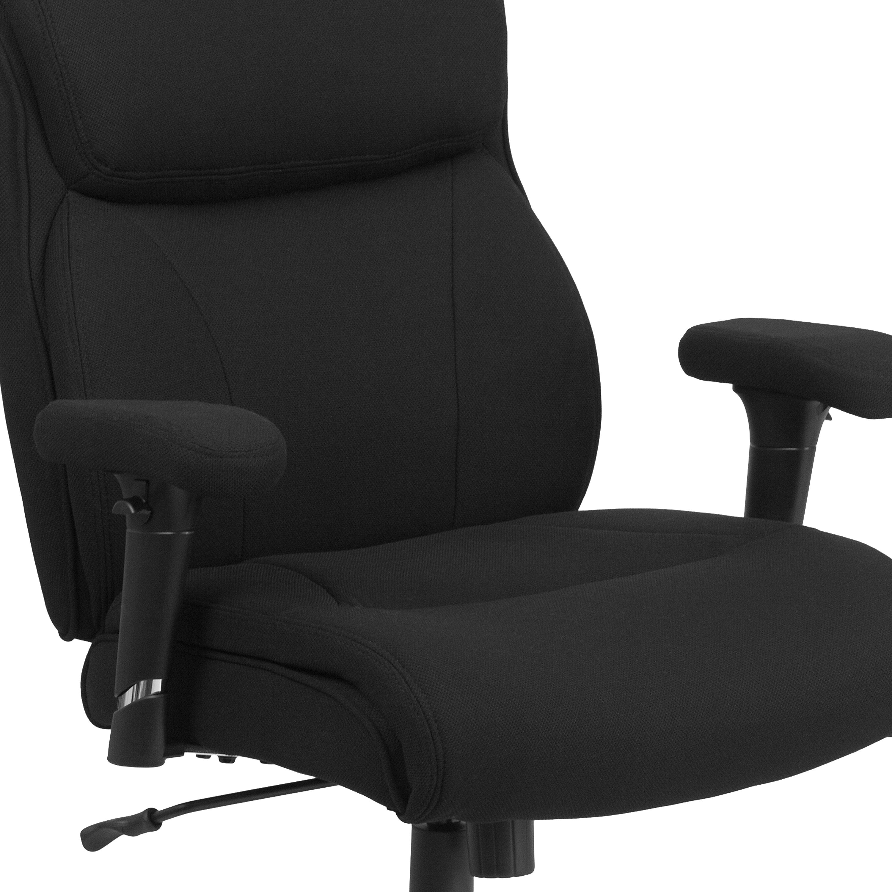 Flash Furniture HERCULES Series Ergonomic Fabric Swivel Big & Tall Task Office Chair, Black