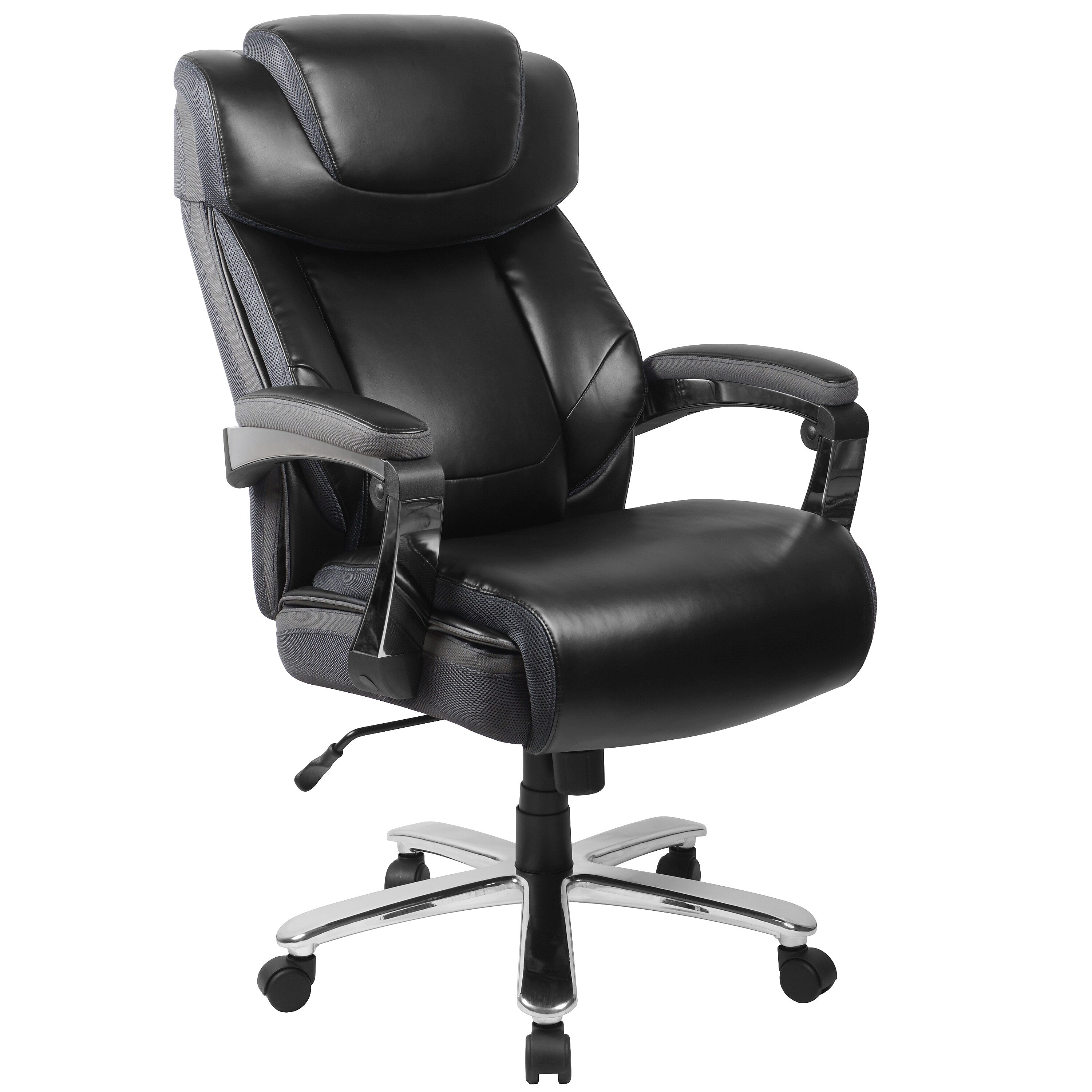 Flash Furniture HERCULES Series Ergonomic LeatherSoft Swivel Big & Tall Executive Office Chair, Black