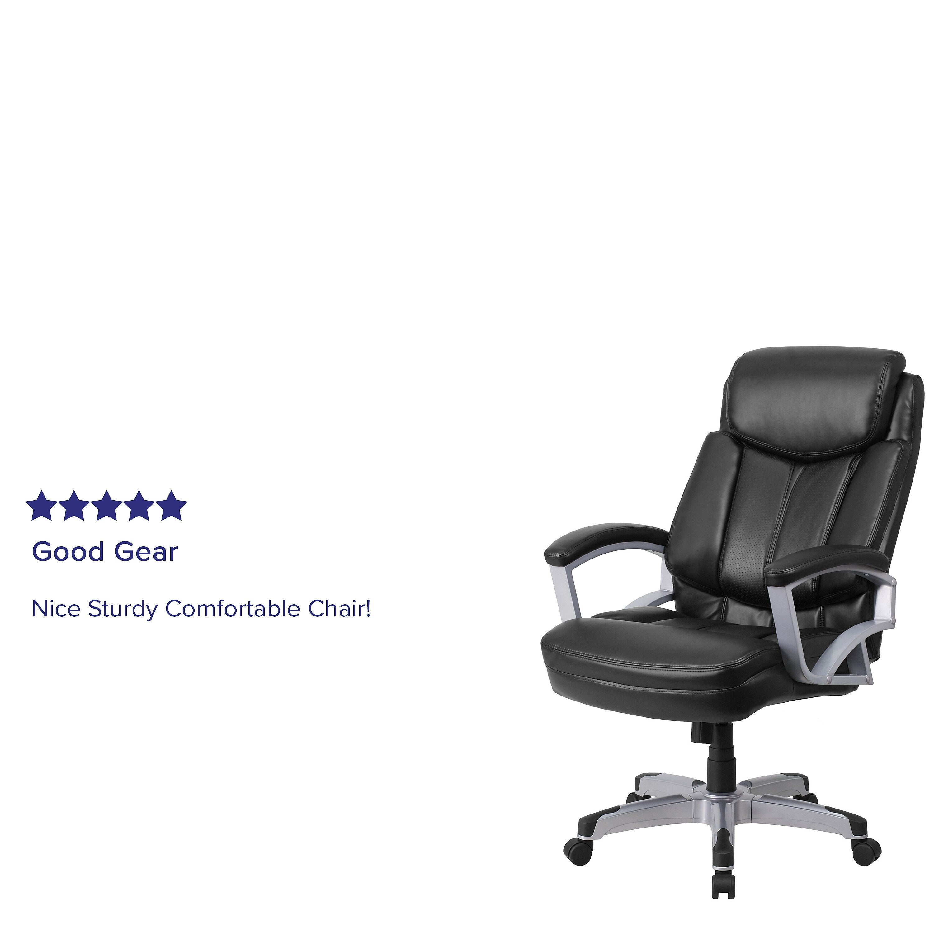 Flash Furniture HERCULES Series Ergonomic LeatherSoft Swivel Big & Tall Executive Office Chair, Black