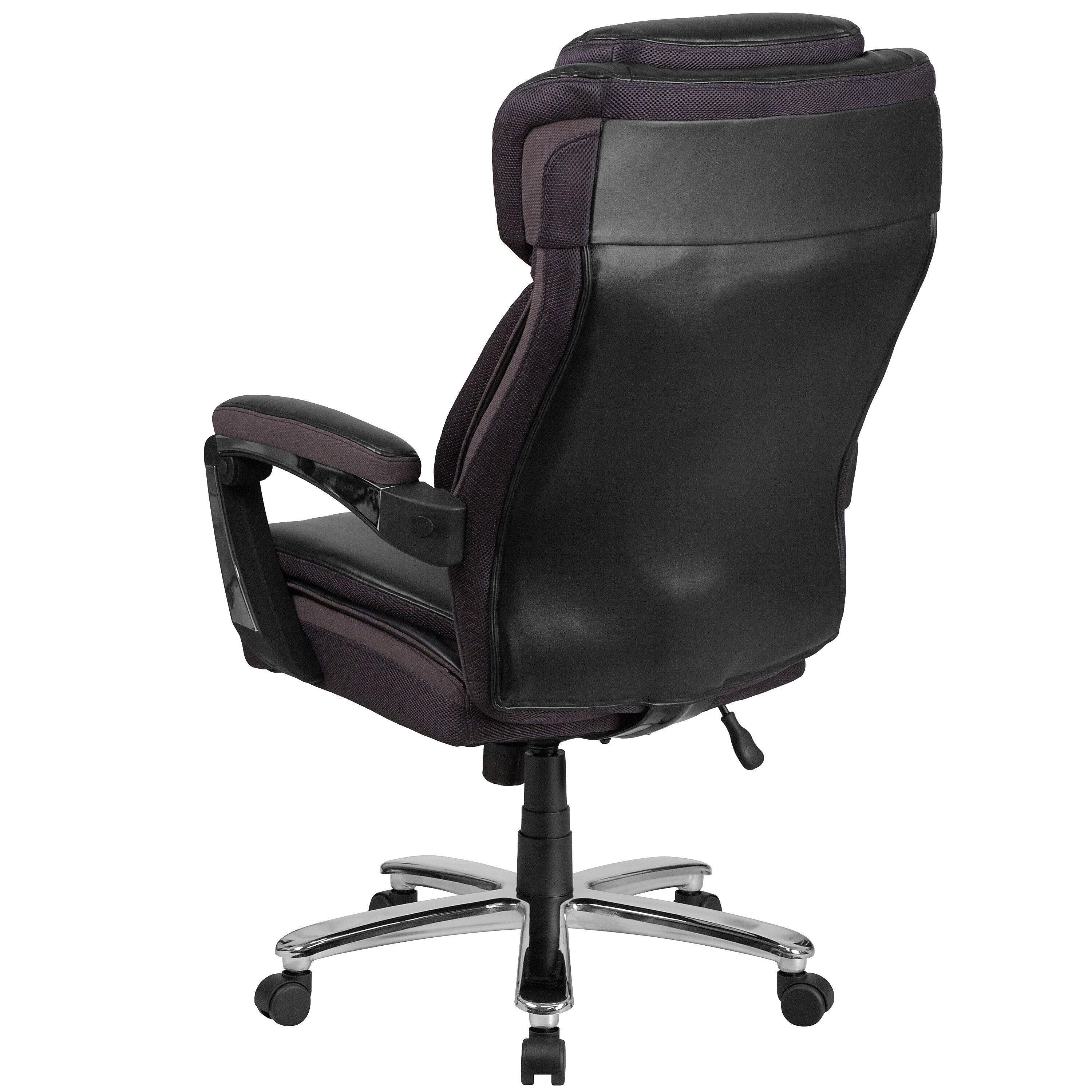 Flash Furniture HERCULES Series Ergonomic LeatherSoft Swivel Big & Tall Executive Office Chair, Black