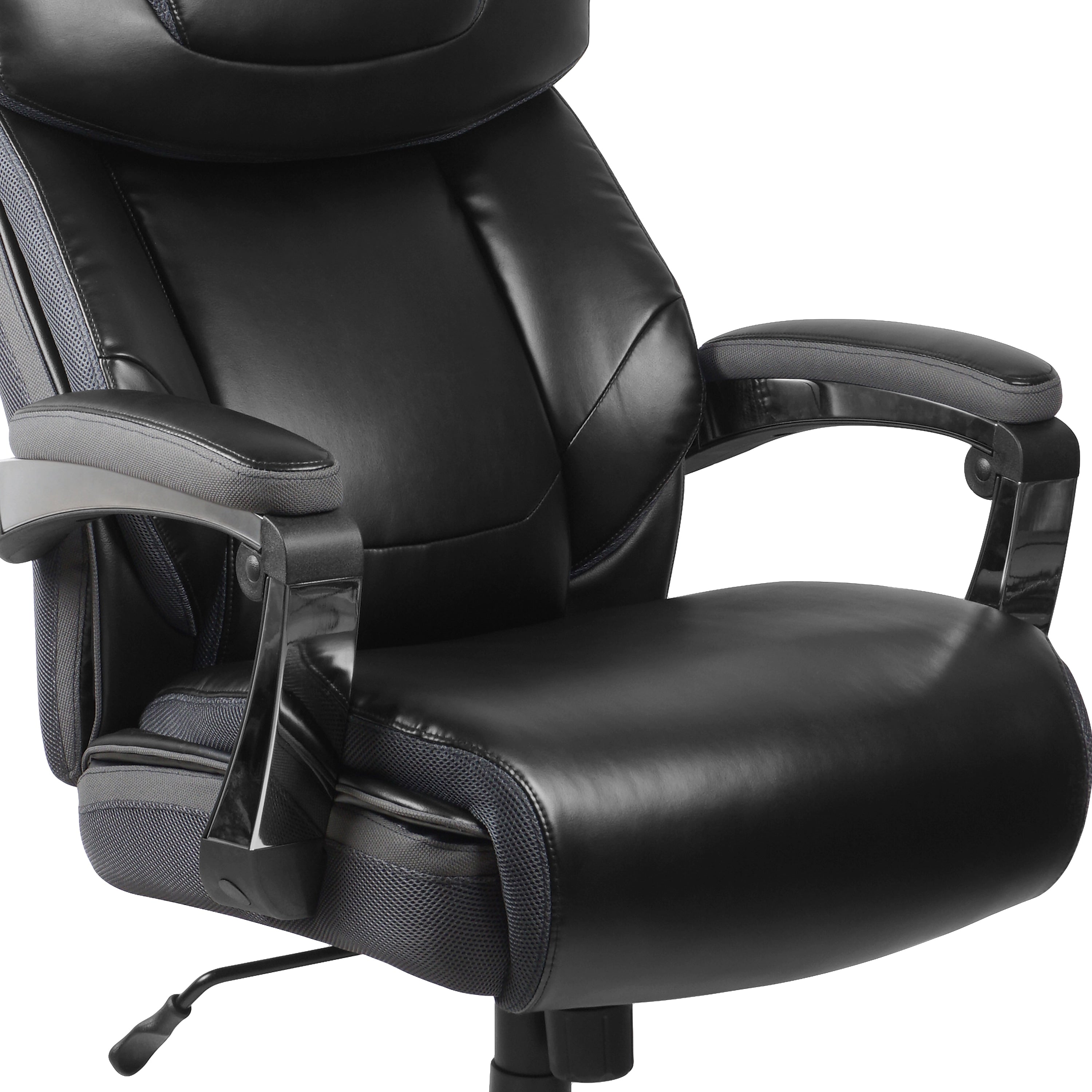 Flash Furniture HERCULES Series Ergonomic LeatherSoft Swivel Big & Tall Executive Office Chair, Black