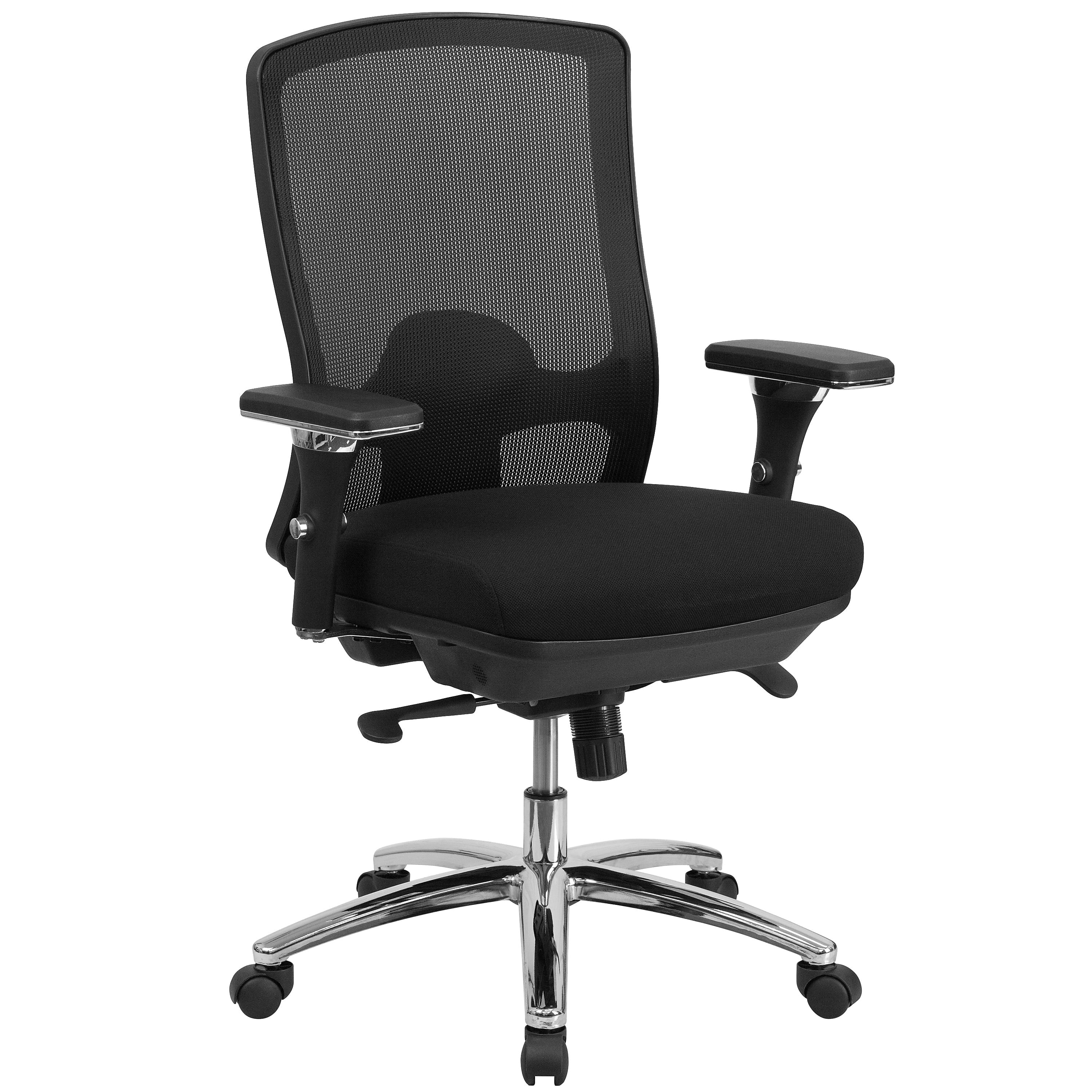 Flash Furniture HERCULES Series Ergonomic Mesh Swivel 24/7 Intensive Use Big & Tall Multifunction Office Chair, Black